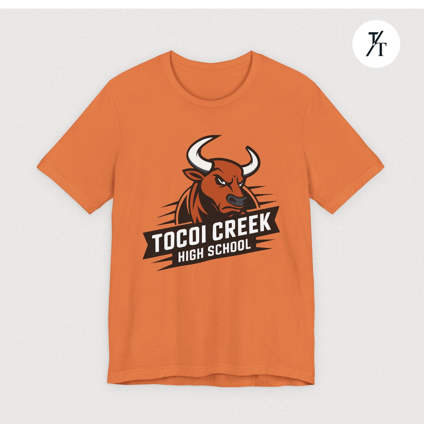 Angled Toro Mascot Tee – Tocoi Creek High School Spirit Shirt