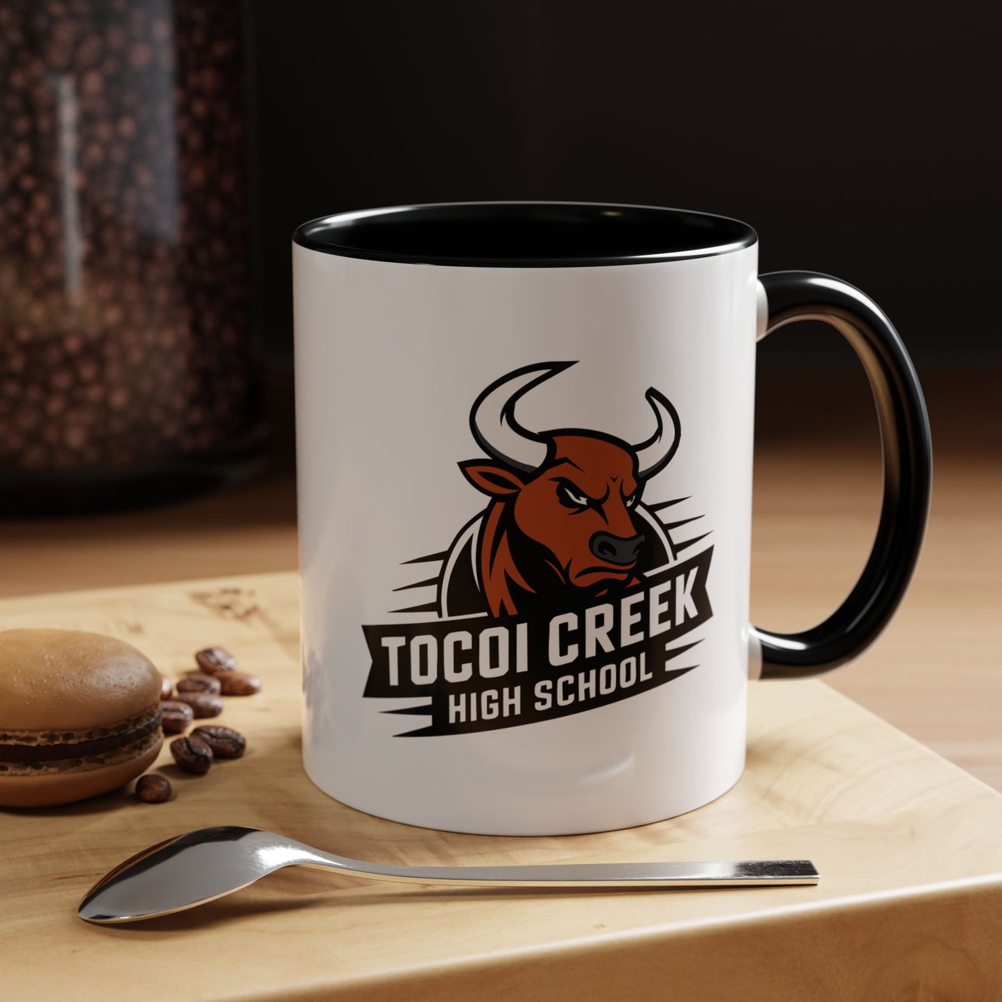 Tocoi Creek High School Accent Coffee Mug | Personalized Graduation Gift, School Spirit Mug, Custom Teacher Cup, Unique Student Gift