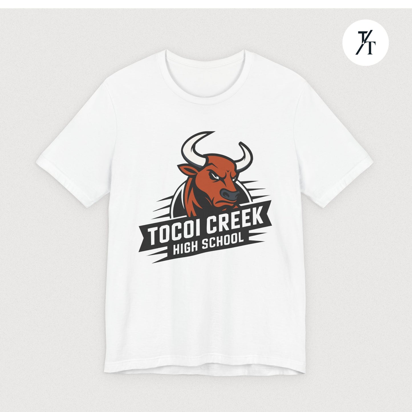 Angled Toro Mascot Tee – Tocoi Creek High School Spirit Shirt