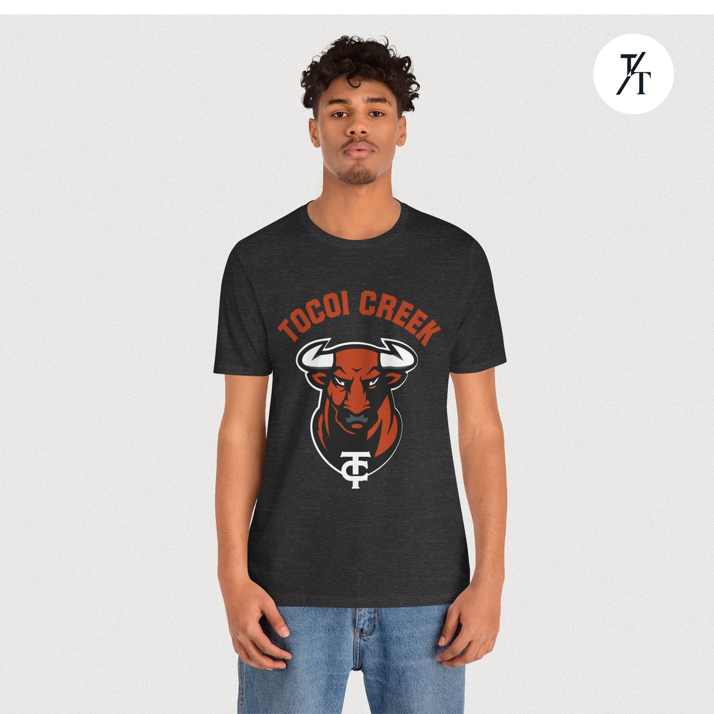 Arched Toro + TC Logo Tee – Tocoi Creek High School Mascot Shirt