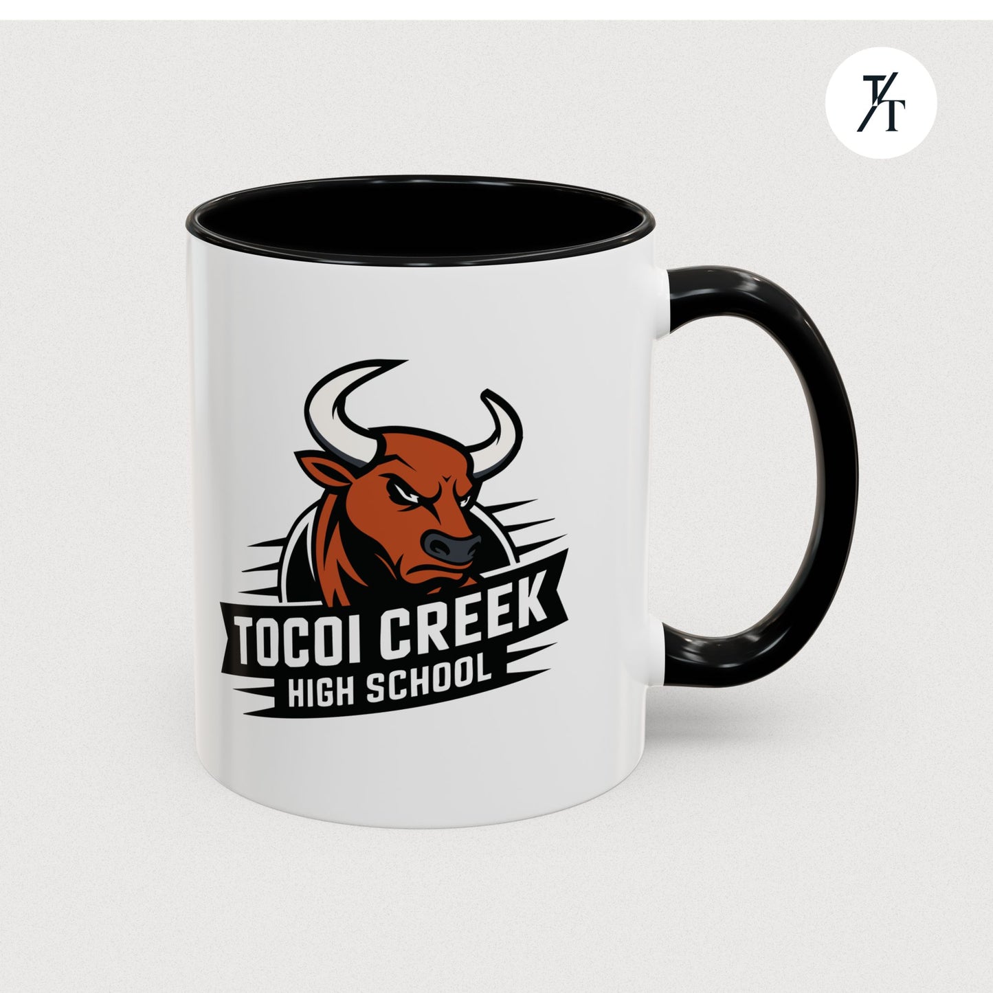Tocoi Creek High School Accent Coffee Mug | Personalized Graduation Gift, School Spirit Mug, Custom Teacher Cup, Unique Student Gift