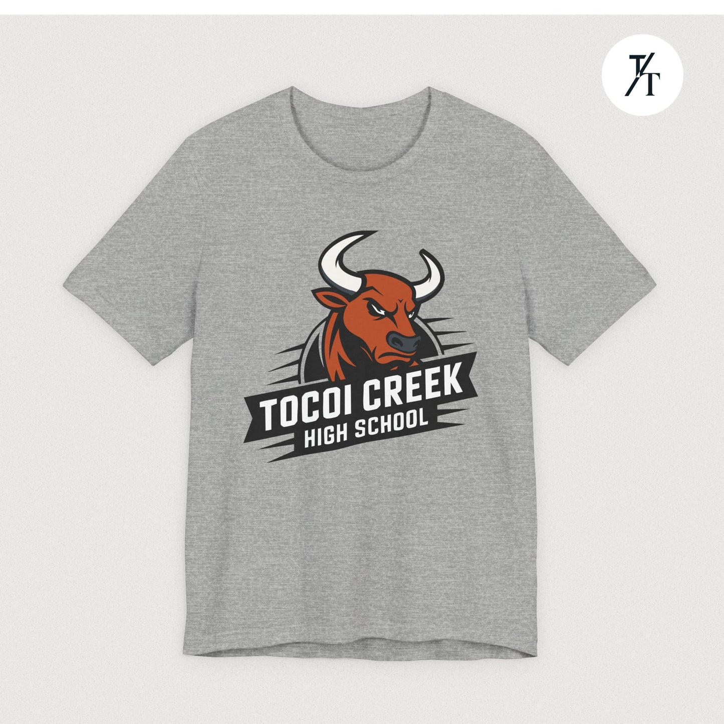 Angled Toro Mascot Tee – Tocoi Creek High School Spirit Shirt