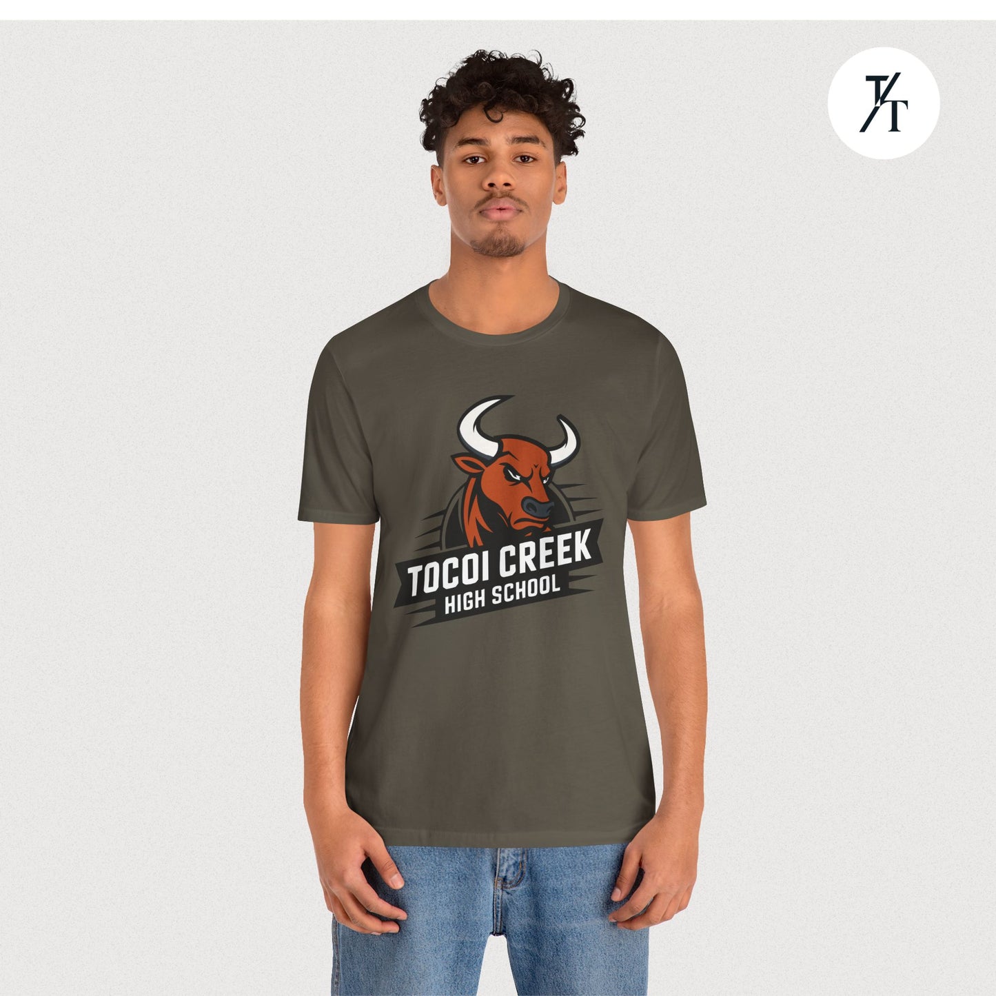 Angled Toro Mascot Tee – Tocoi Creek High School Spirit Shirt