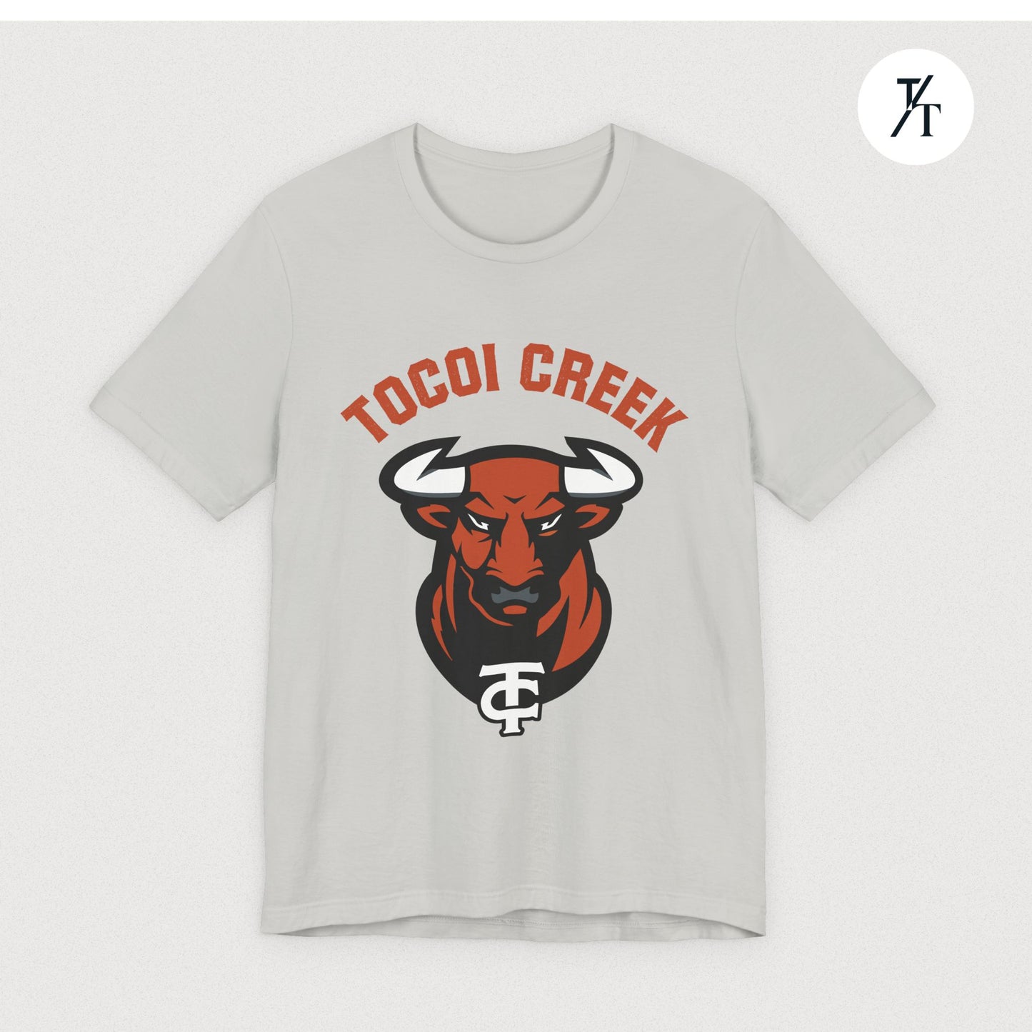 Arched Toro + TC Logo Tee – Tocoi Creek High School Mascot Shirt