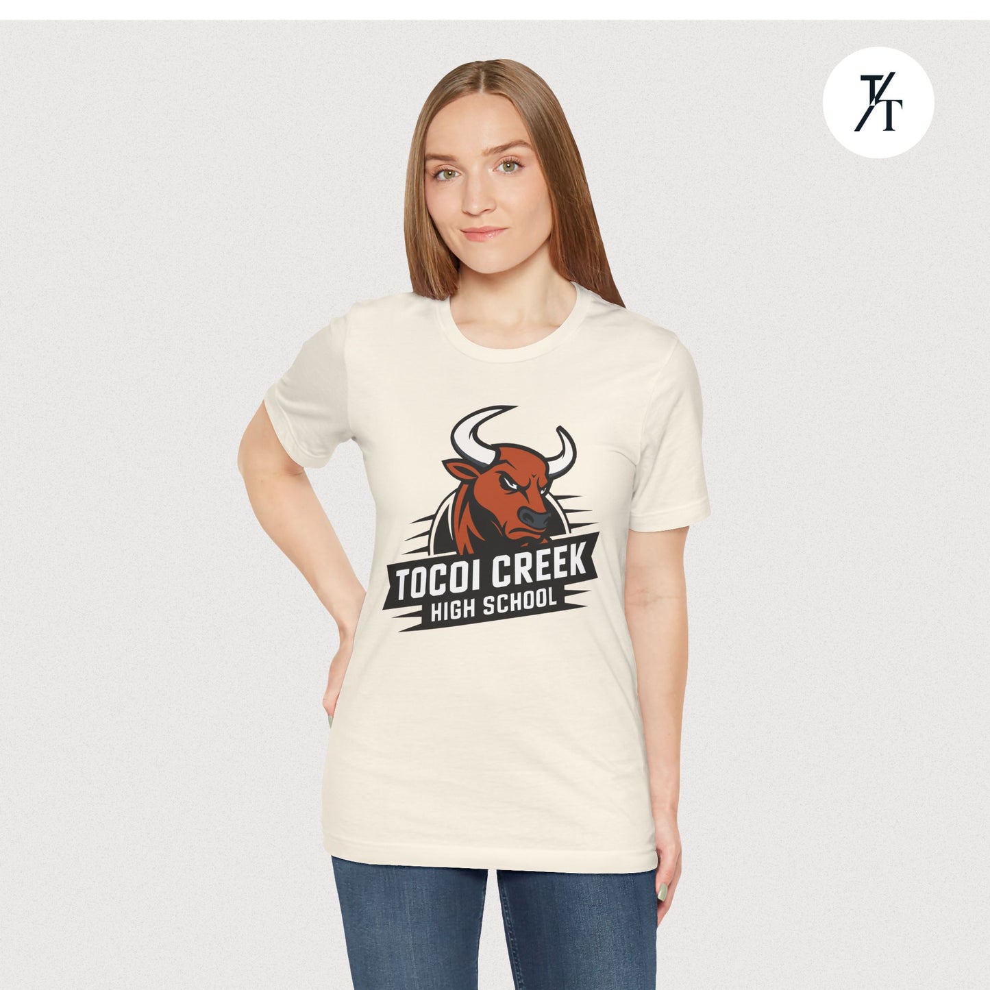Angled Toro Mascot Tee – Tocoi Creek High School Spirit Shirt