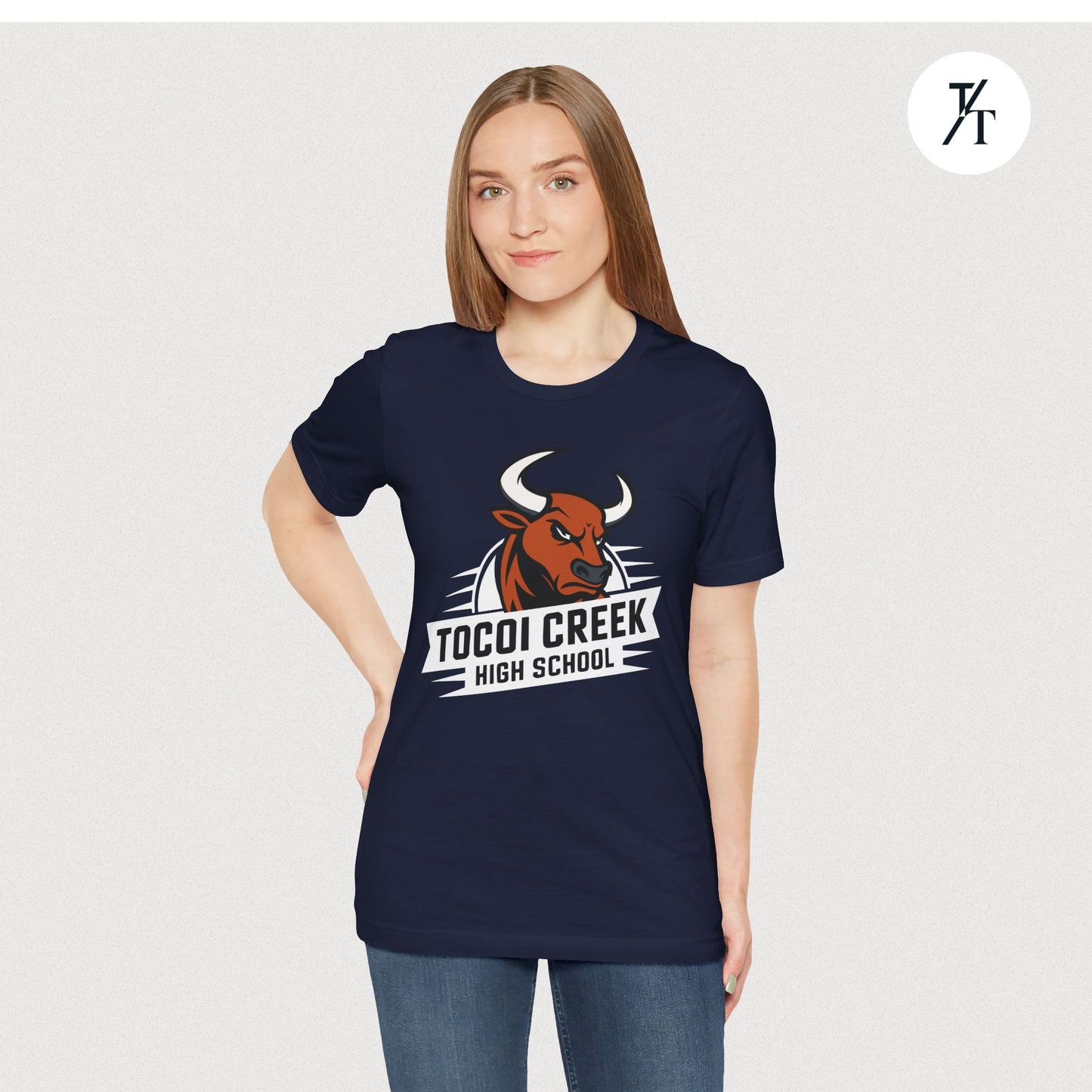 Angled Toro Mascot Tee – Tocoi Creek High School Spirit Shirt