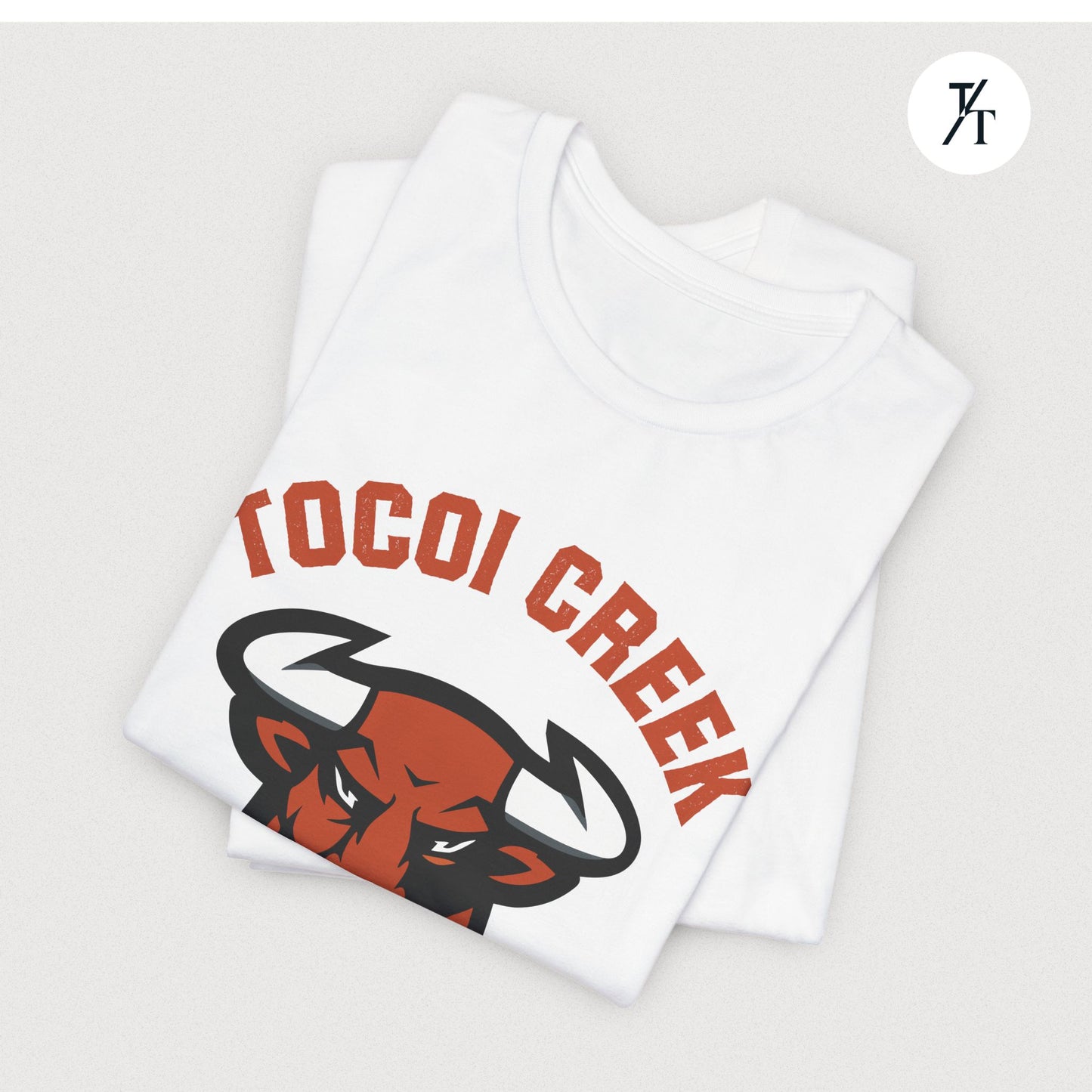 Arched Toro + TC Logo Tee – Tocoi Creek High School Mascot Shirt