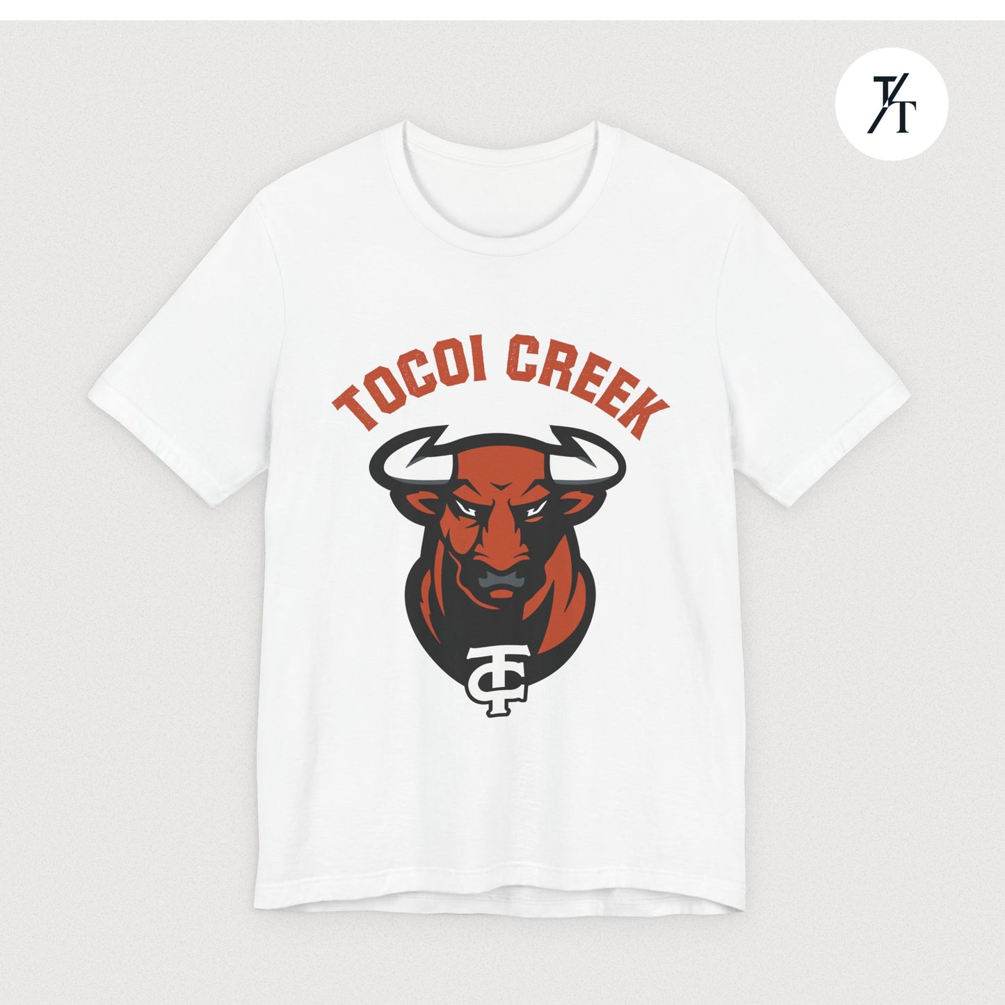 Arched Toro + TC Logo Tee – Tocoi Creek High School Mascot Shirt