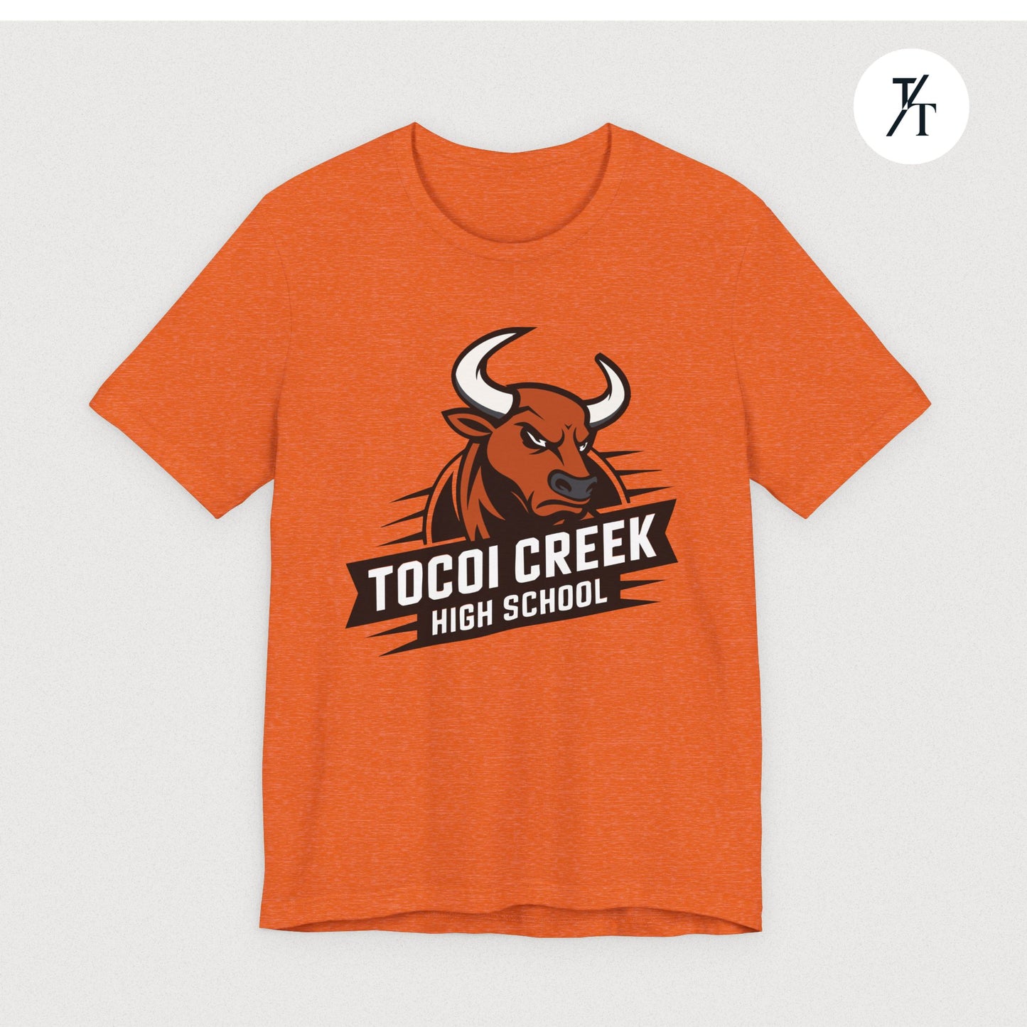 Angled Toro Mascot Tee – Tocoi Creek High School Spirit Shirt