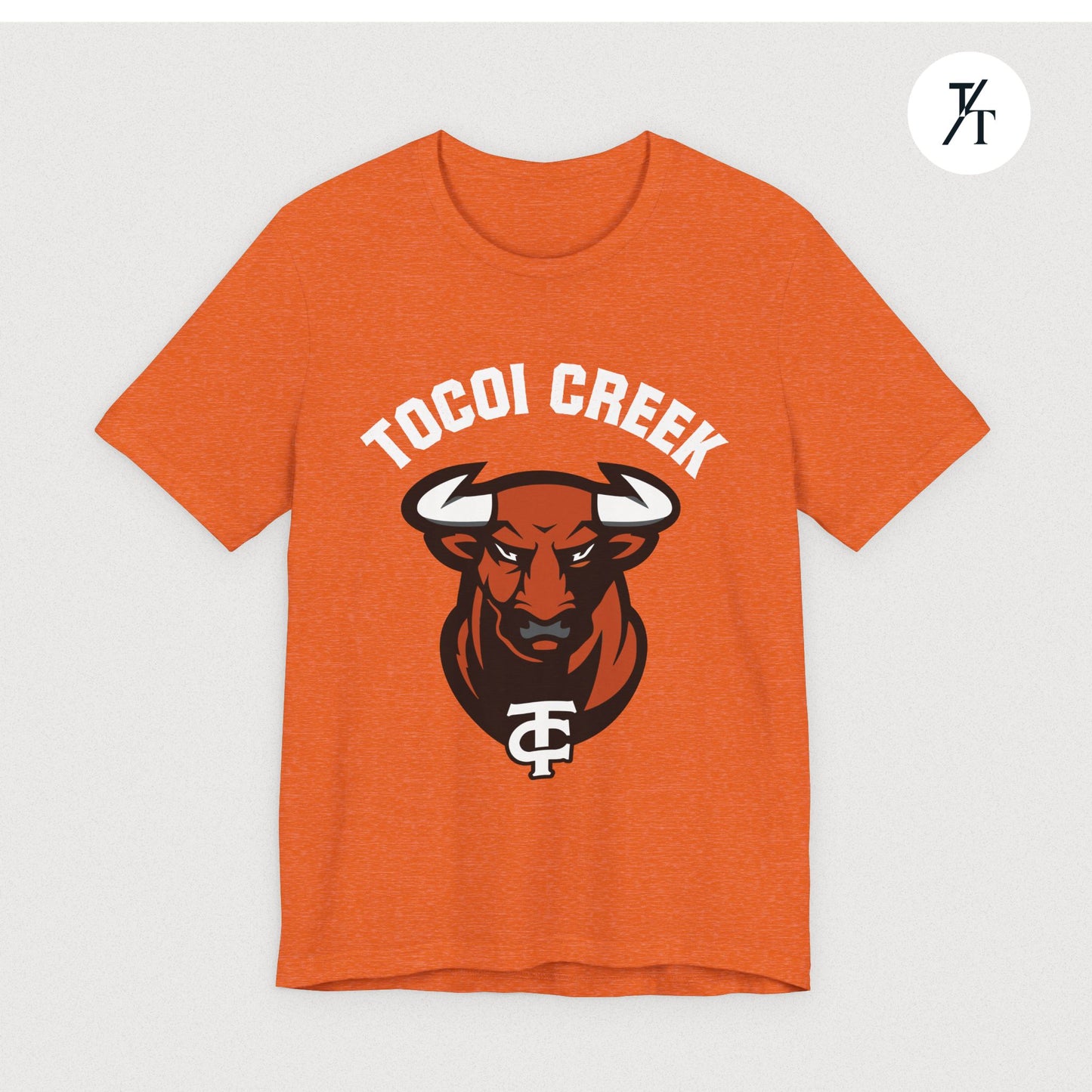 Arched Toro + TC Logo Tee – Tocoi Creek High School Mascot Shirt