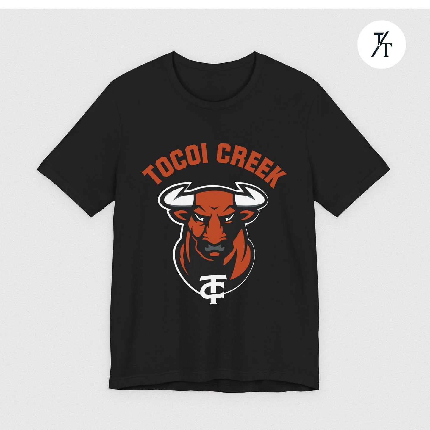 Arched Toro + TC Logo Tee – Tocoi Creek High School Mascot Shirt