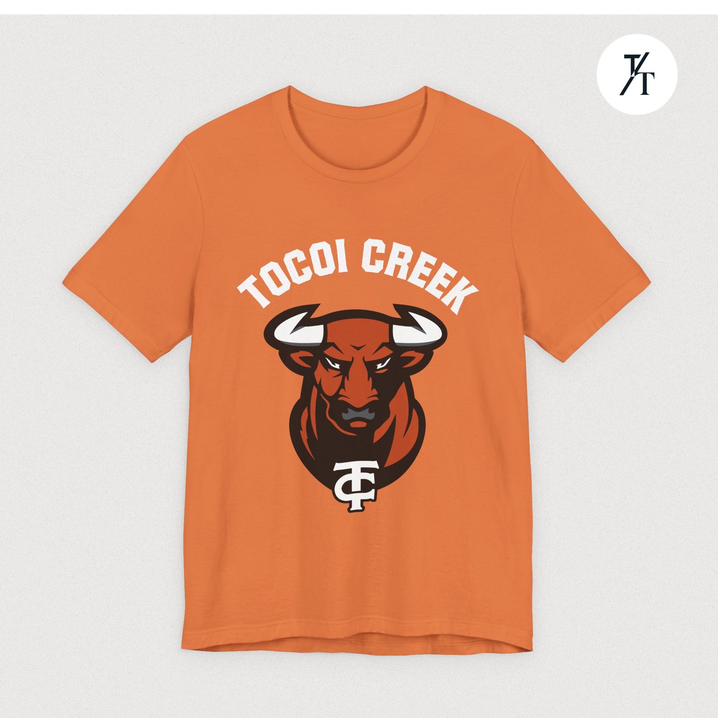 Arched Toro + TC Logo Tee – Tocoi Creek High School Mascot Shirt