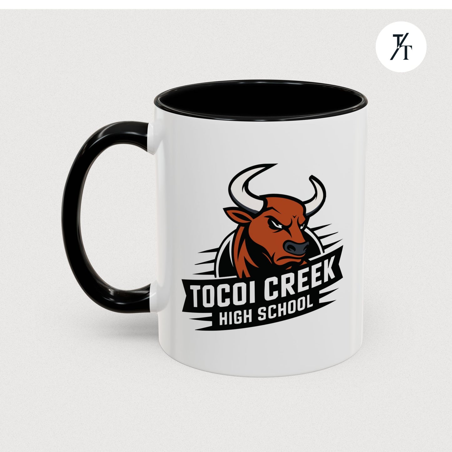Tocoi Creek High School Accent Coffee Mug | Personalized Graduation Gift, School Spirit Mug, Custom Teacher Cup, Unique Student Gift