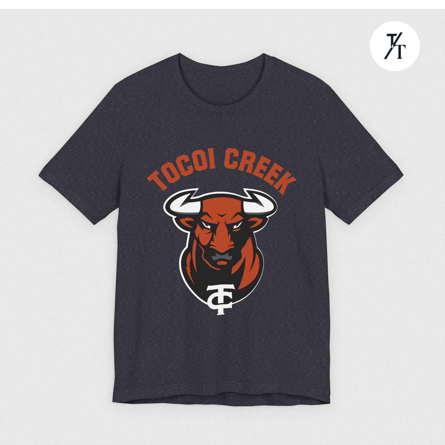 Arched Toro + TC Logo Tee – Tocoi Creek High School Mascot Shirt