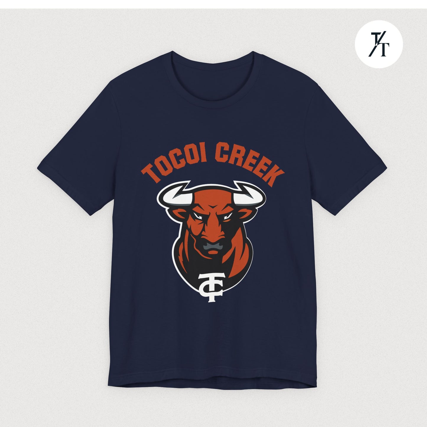 Arched Toro + TC Logo Tee – Tocoi Creek High School Mascot Shirt