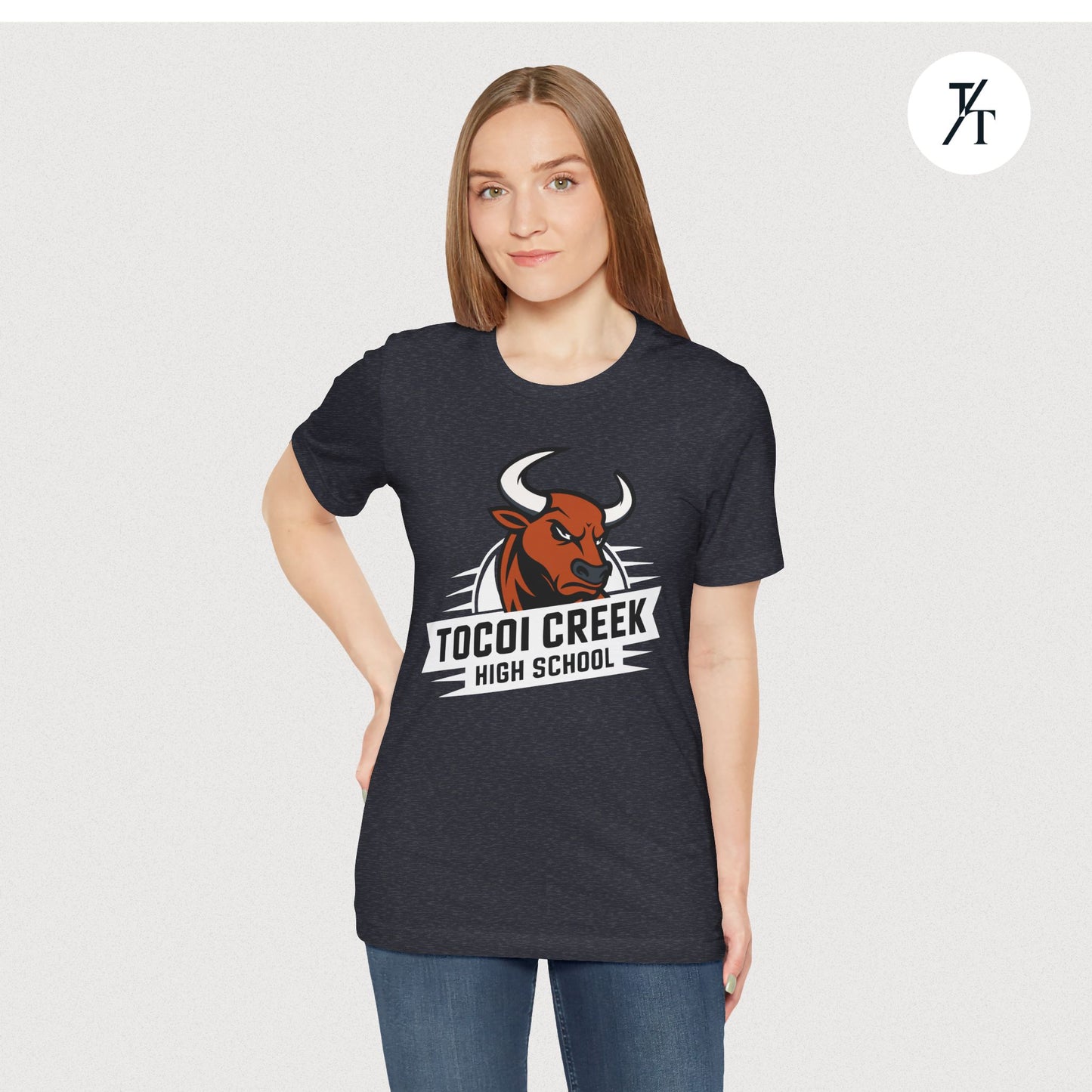 Angled Toro Mascot Tee – Tocoi Creek High School Spirit Shirt