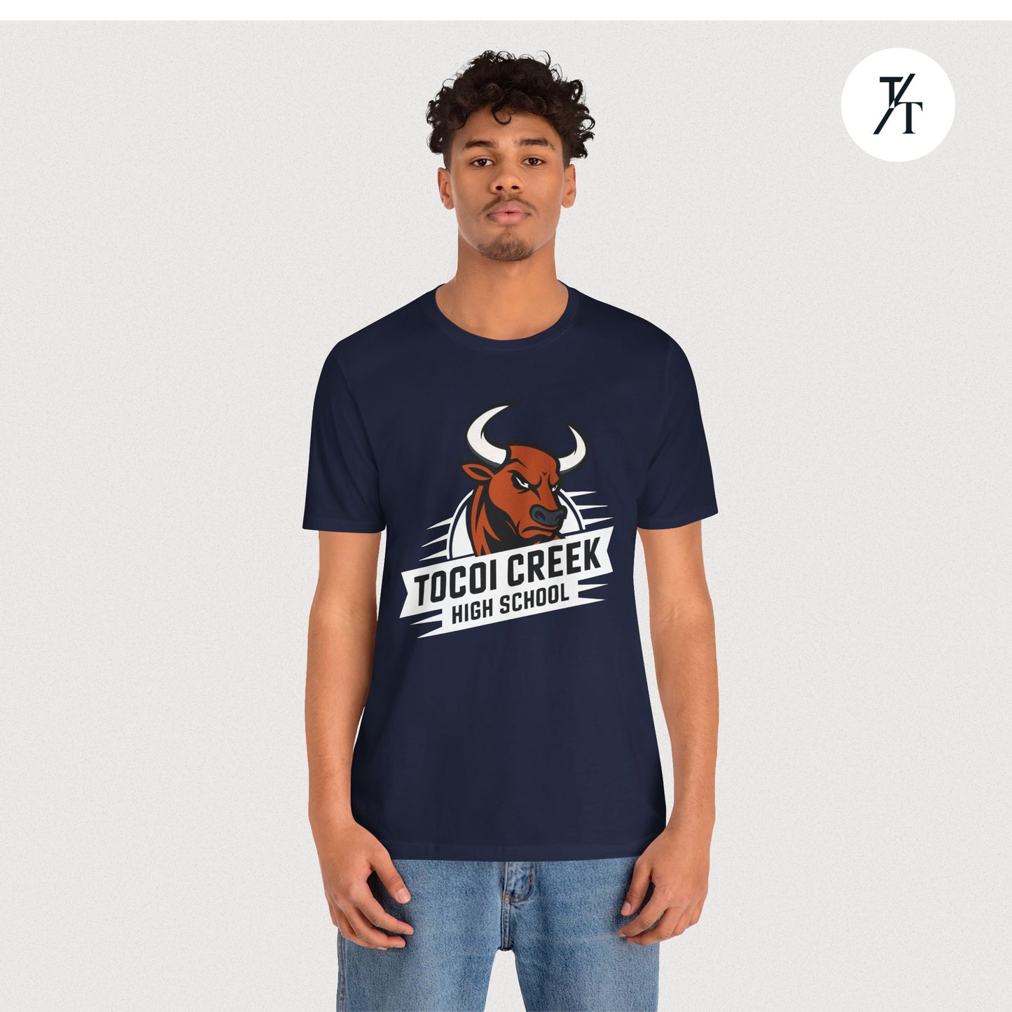 Angled Toro Mascot Tee – Tocoi Creek High School Spirit Shirt