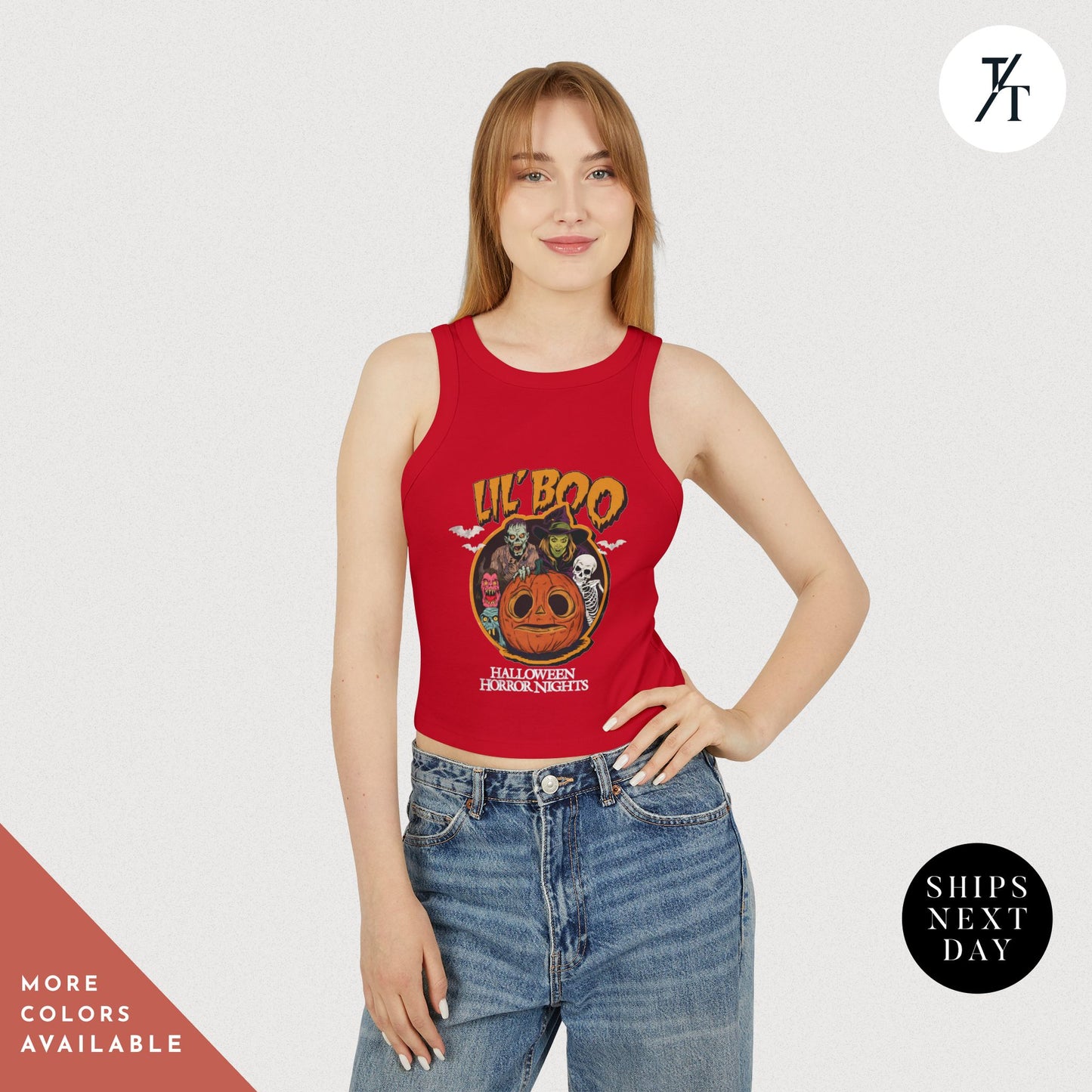 Horror Nights 2024 "Lil Boo" Racer Tank Top for woman