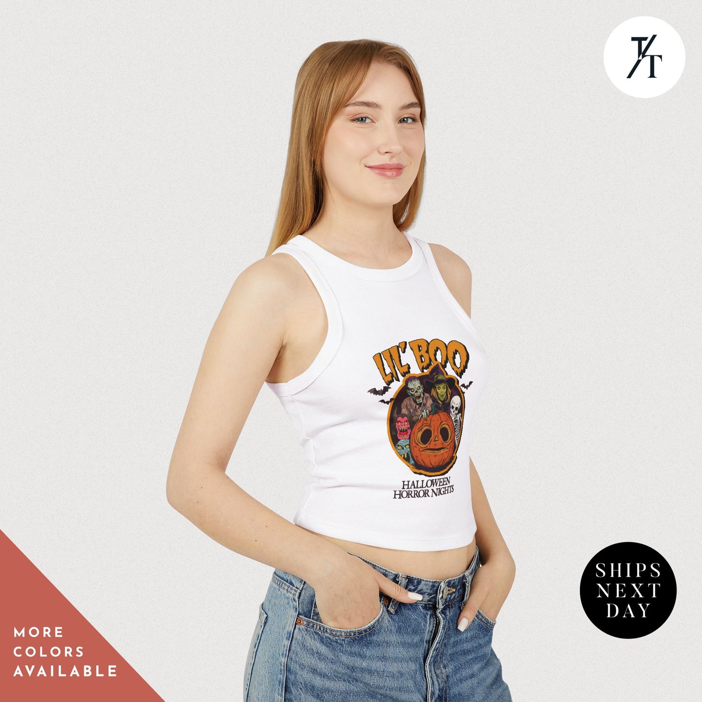 Horror Nights 2024 "Lil Boo" Racer Tank Top for woman