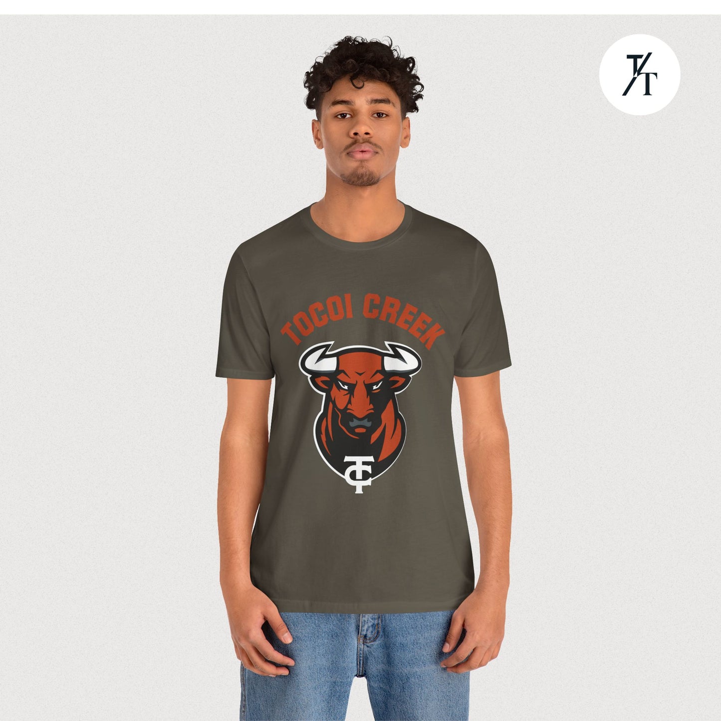 Arched Toro + TC Logo Tee – Tocoi Creek High School Mascot Shirt