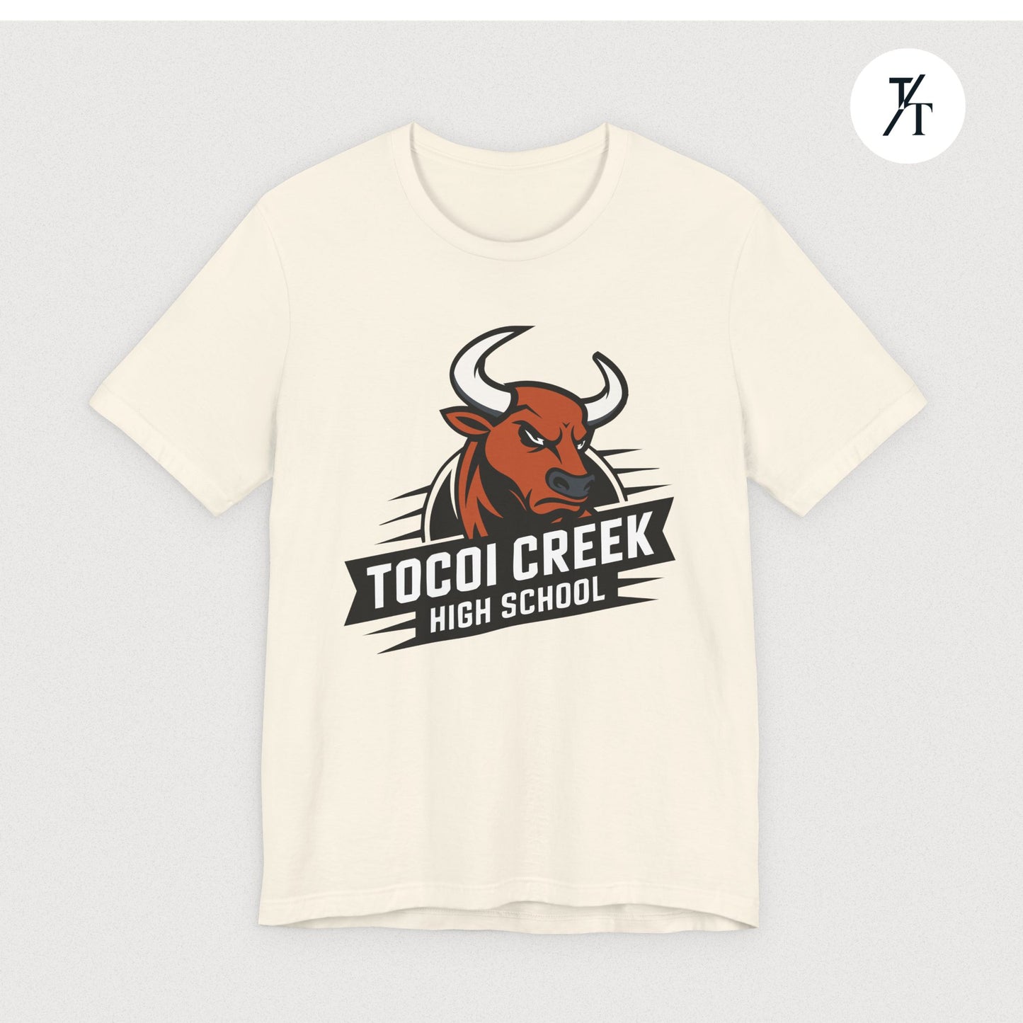 Angled Toro Mascot Tee – Tocoi Creek High School Spirit Shirt