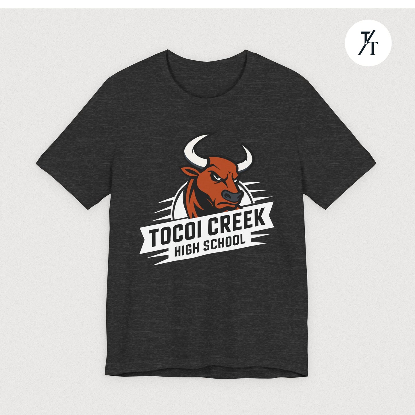 Angled Toro Mascot Tee – Tocoi Creek High School Spirit Shirt