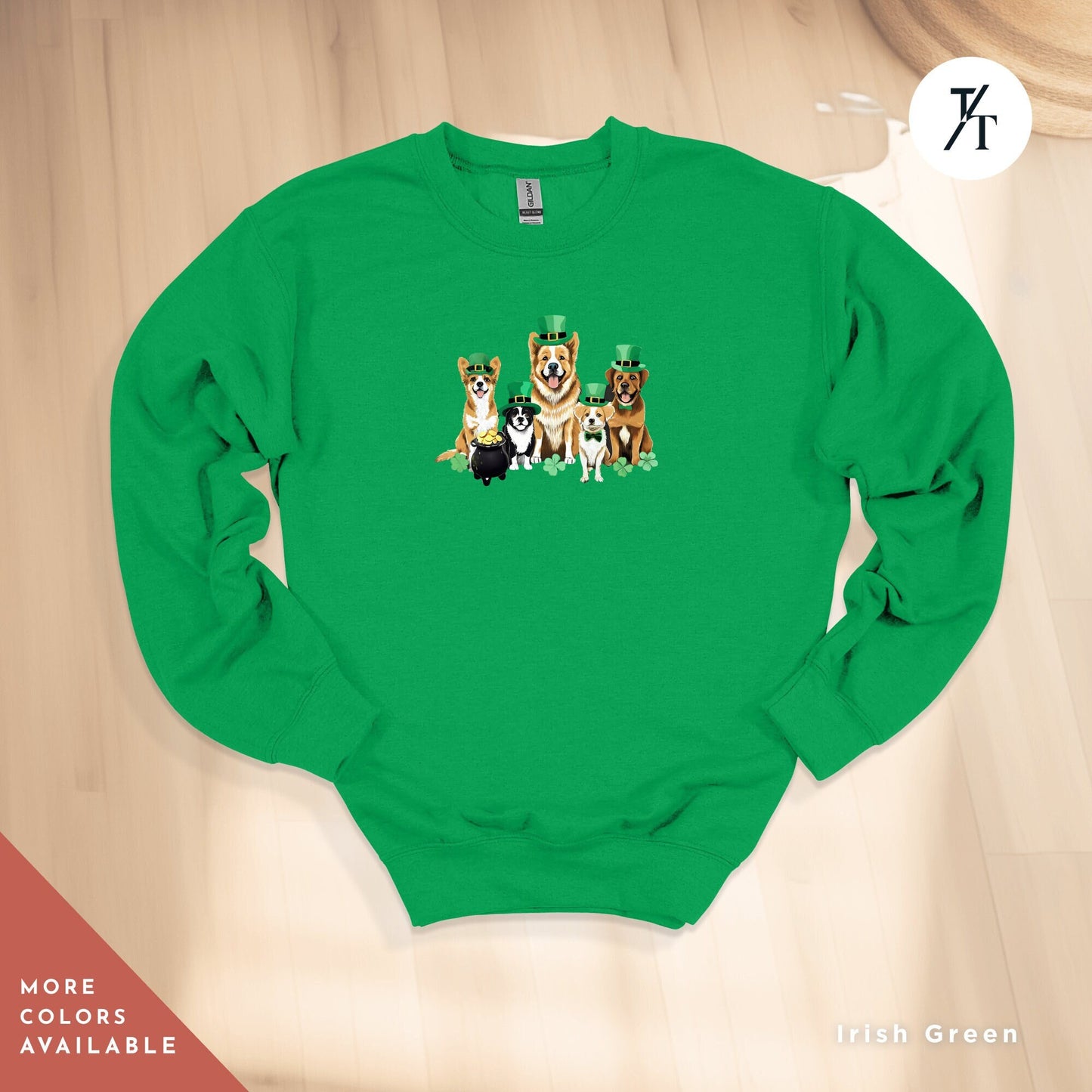St Patricks Day Dog Paw Sweatshirt Lucky Dog Mom Apparel