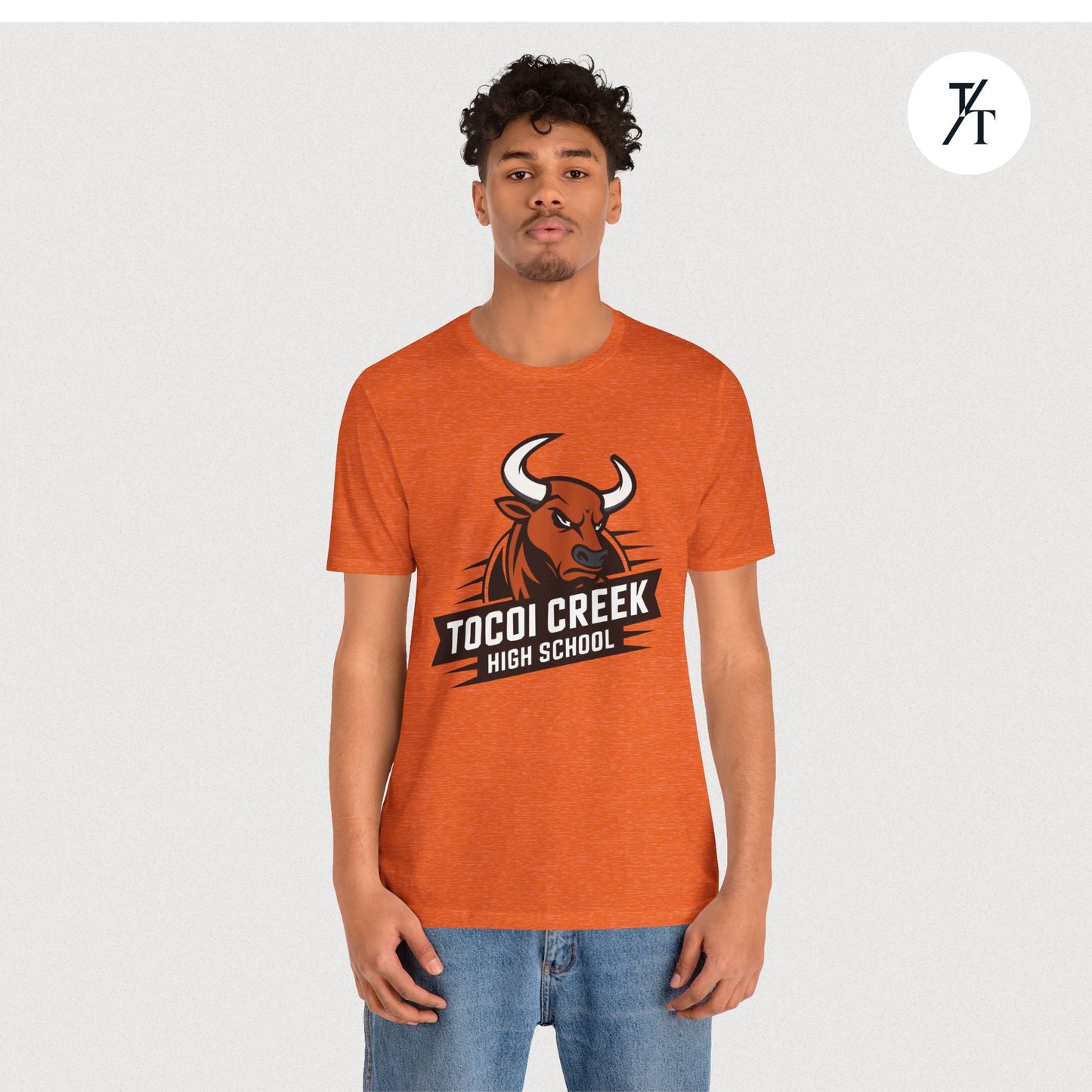 Angled Toro Mascot Tee – Tocoi Creek High School Spirit Shirt