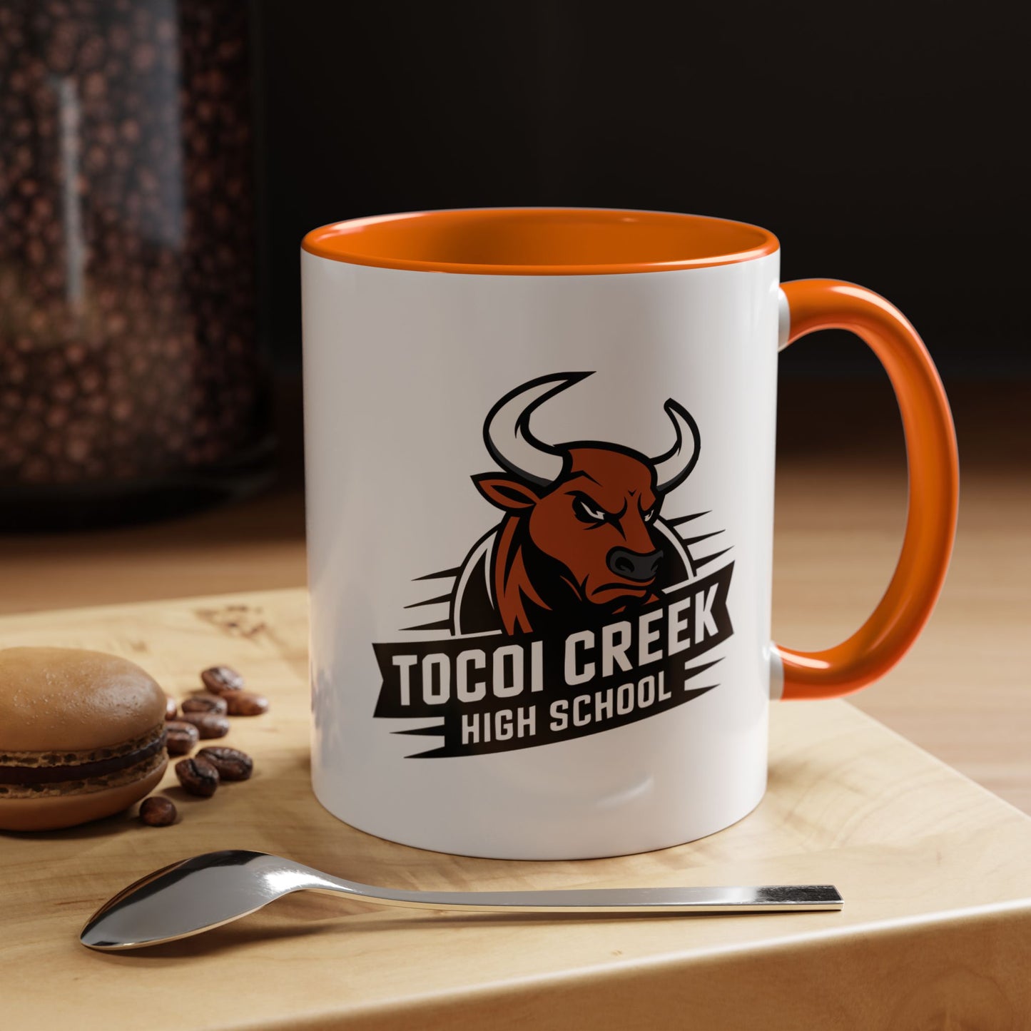 Tocoi Creek High School Accent Coffee Mug | Personalized Graduation Gift, School Spirit Mug, Custom Teacher Cup, Unique Student Gift