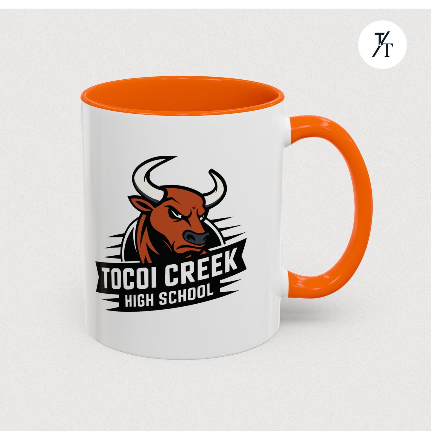 Tocoi Creek High School Accent Coffee Mug | Personalized Graduation Gift, School Spirit Mug, Custom Teacher Cup, Unique Student Gift
