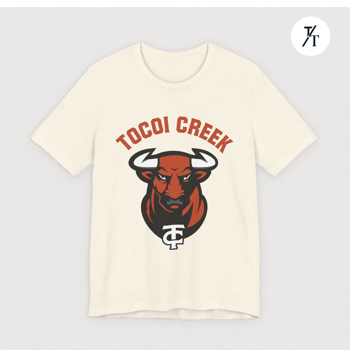 Arched Toro + TC Logo Tee – Tocoi Creek High School Mascot Shirt
