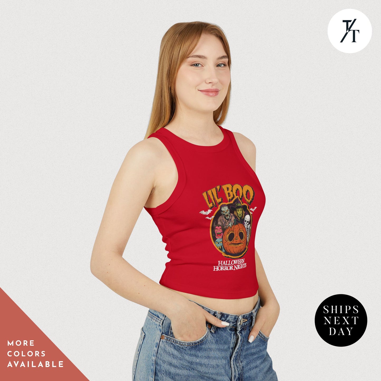 Horror Nights 2024 "Lil Boo" Racer Tank Top for woman