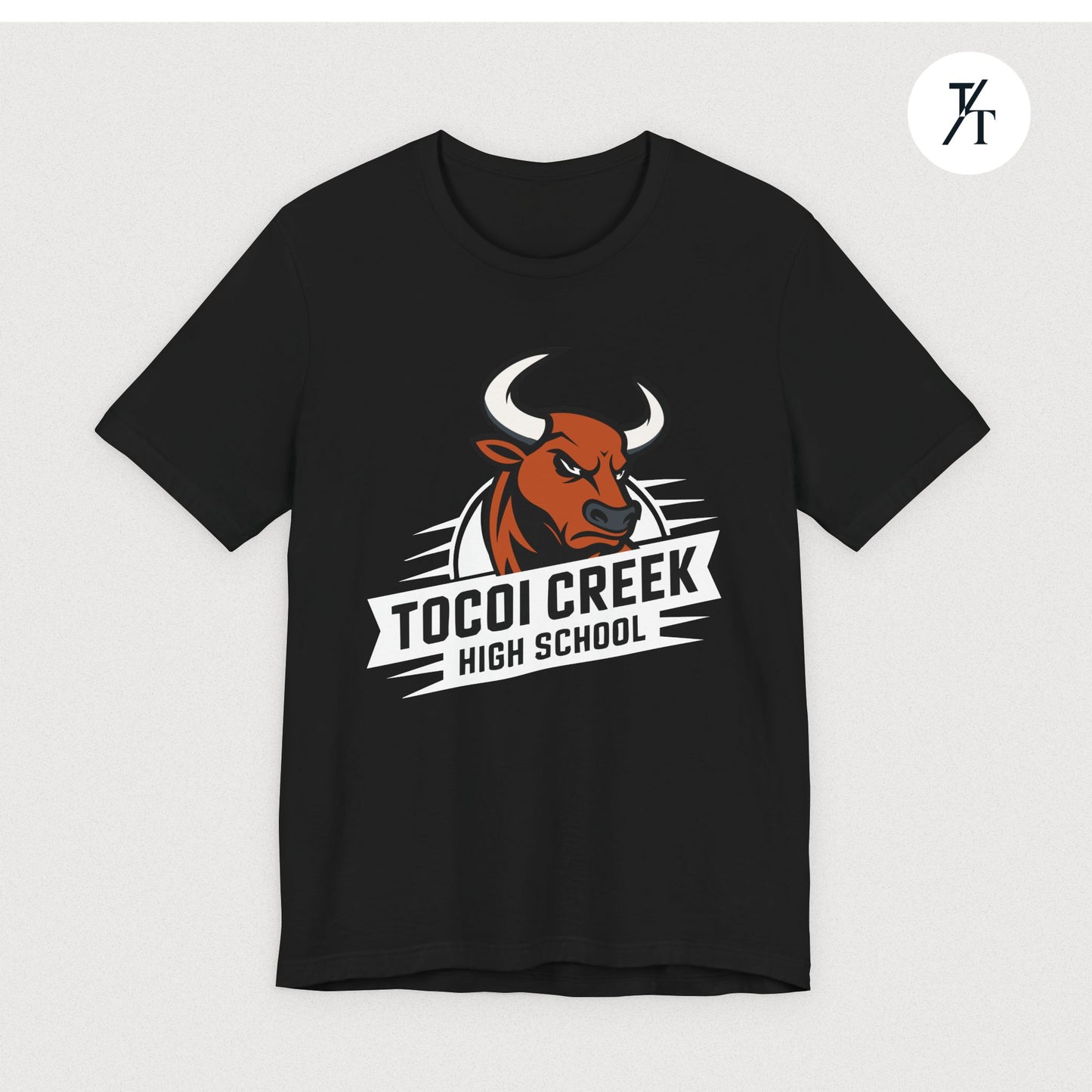 Angled Toro Mascot Tee – Tocoi Creek High School Spirit Shirt