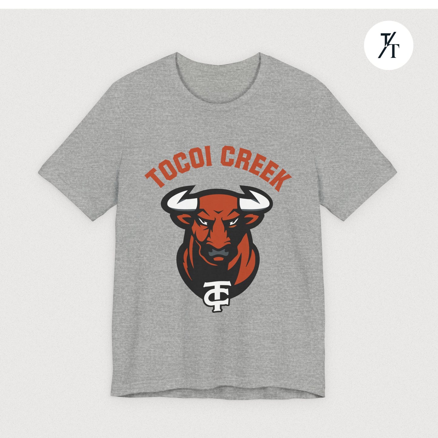 Arched Toro + TC Logo Tee – Tocoi Creek High School Mascot Shirt