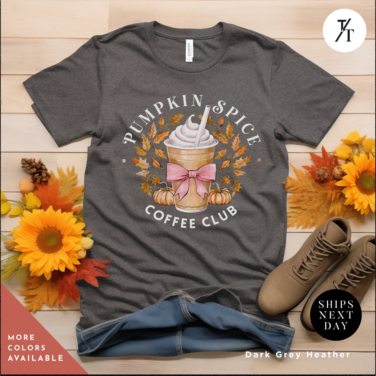 Pumpkin Spice Coffee Club Shirt Fall Halloween Gift Tee