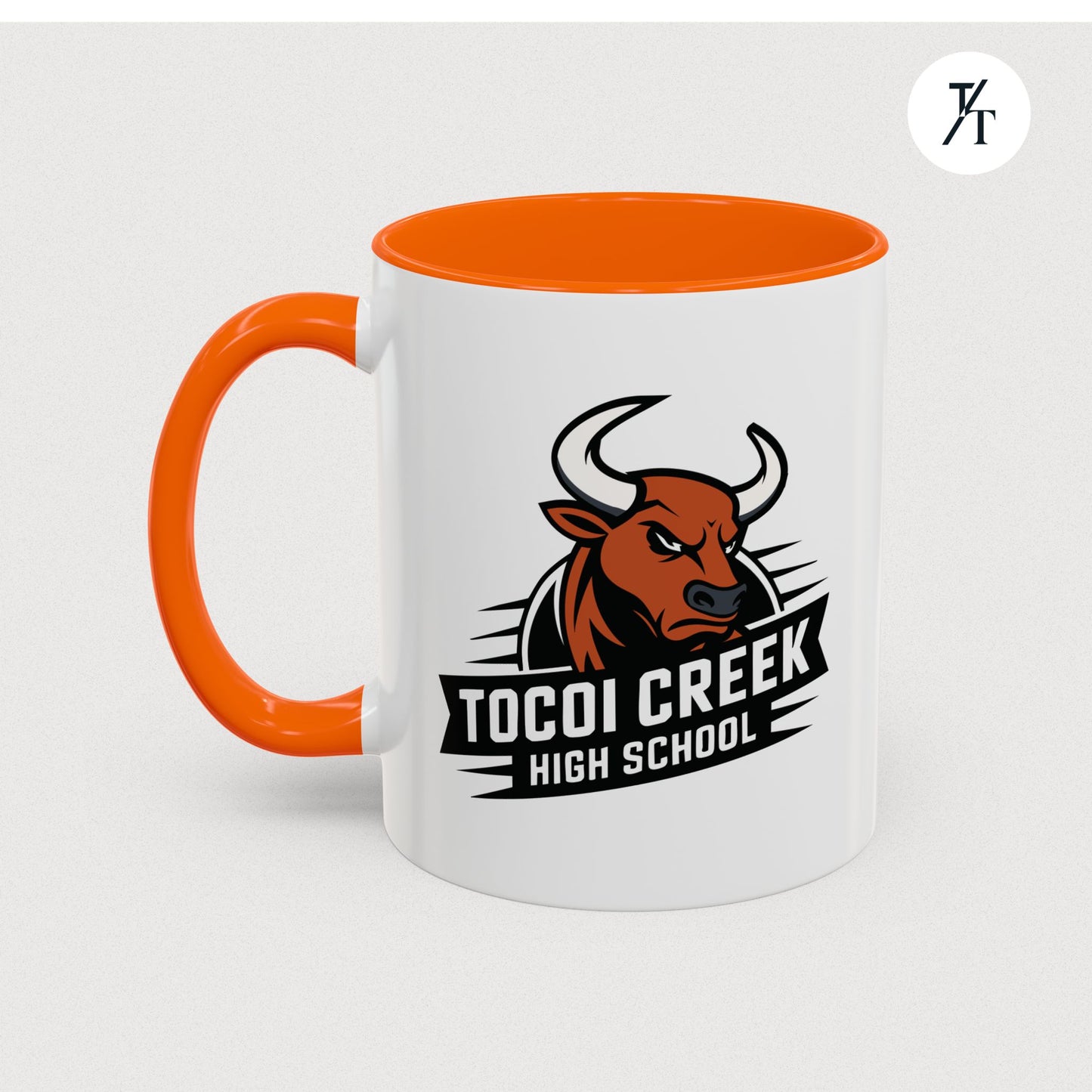 Tocoi Creek High School Accent Coffee Mug | Personalized Graduation Gift, School Spirit Mug, Custom Teacher Cup, Unique Student Gift