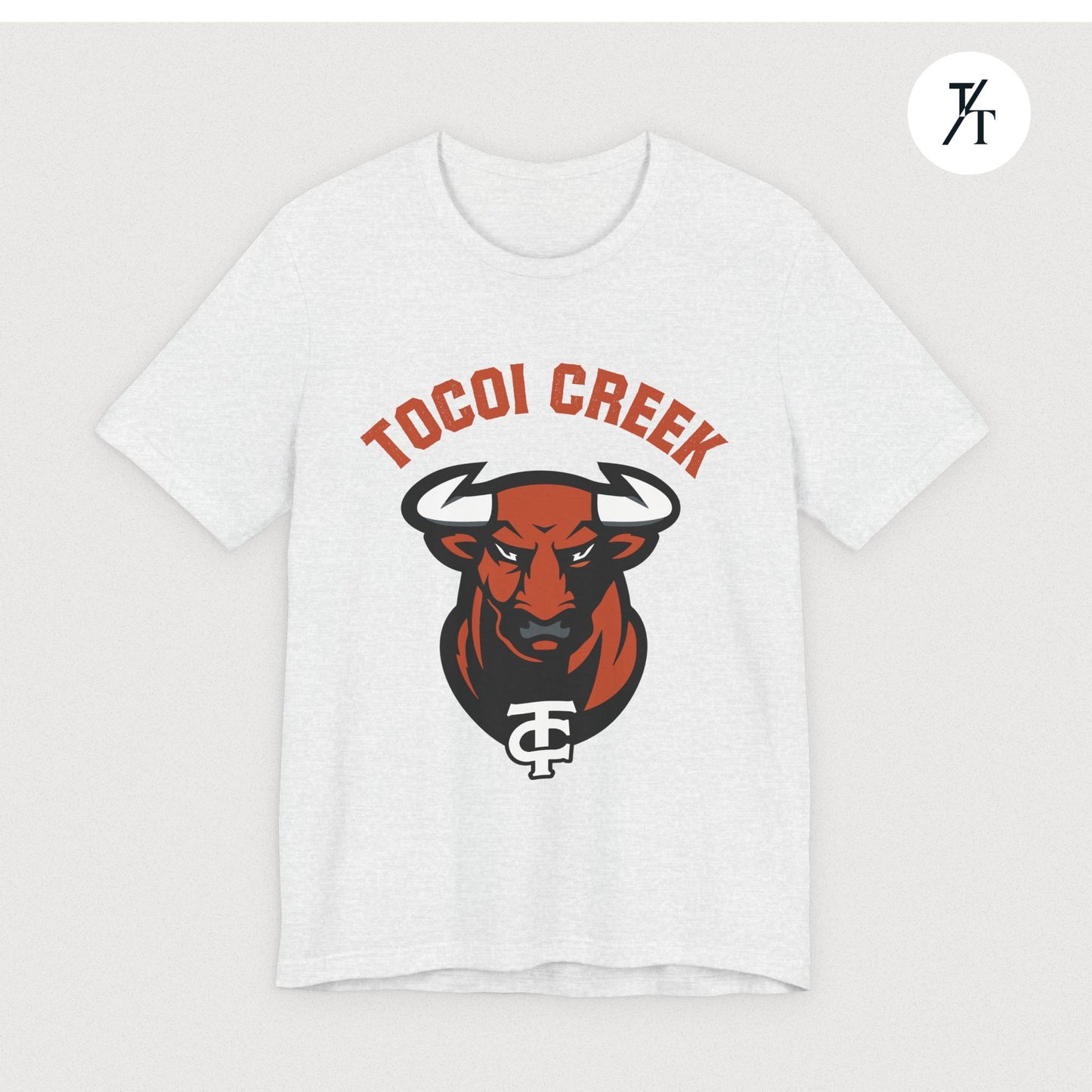 Arched Toro + TC Logo Tee – Tocoi Creek High School Mascot Shirt