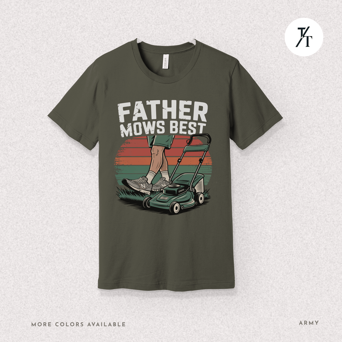 'Father Mows Best' Funny Father's Day Dad's Graphic Tee