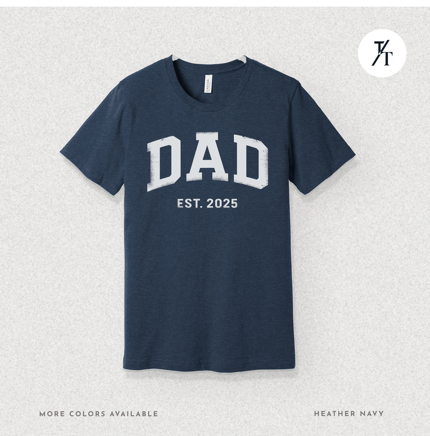 'Dad EST 2025' Vintage-style New Dad gift Father's Day Graphic T-shirt