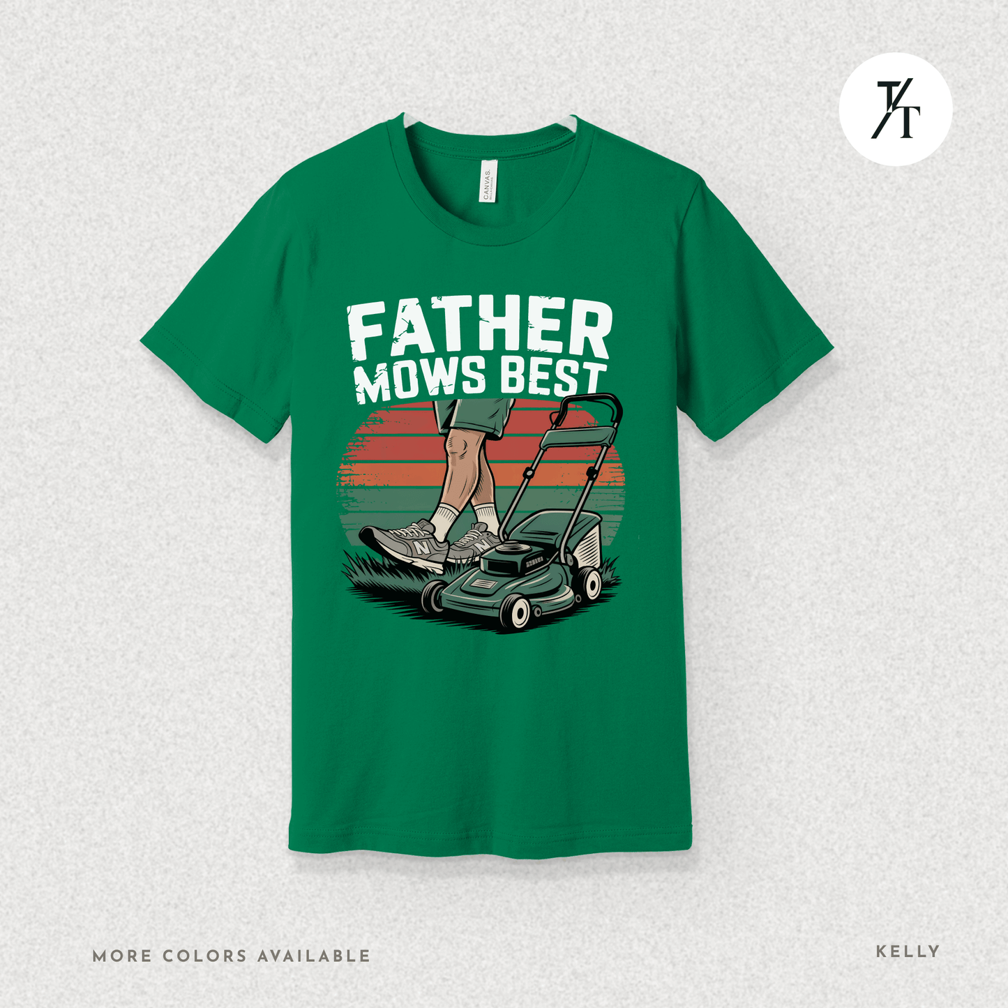 'Father Mows Best' Funny Father's Day Dad's Graphic Tee