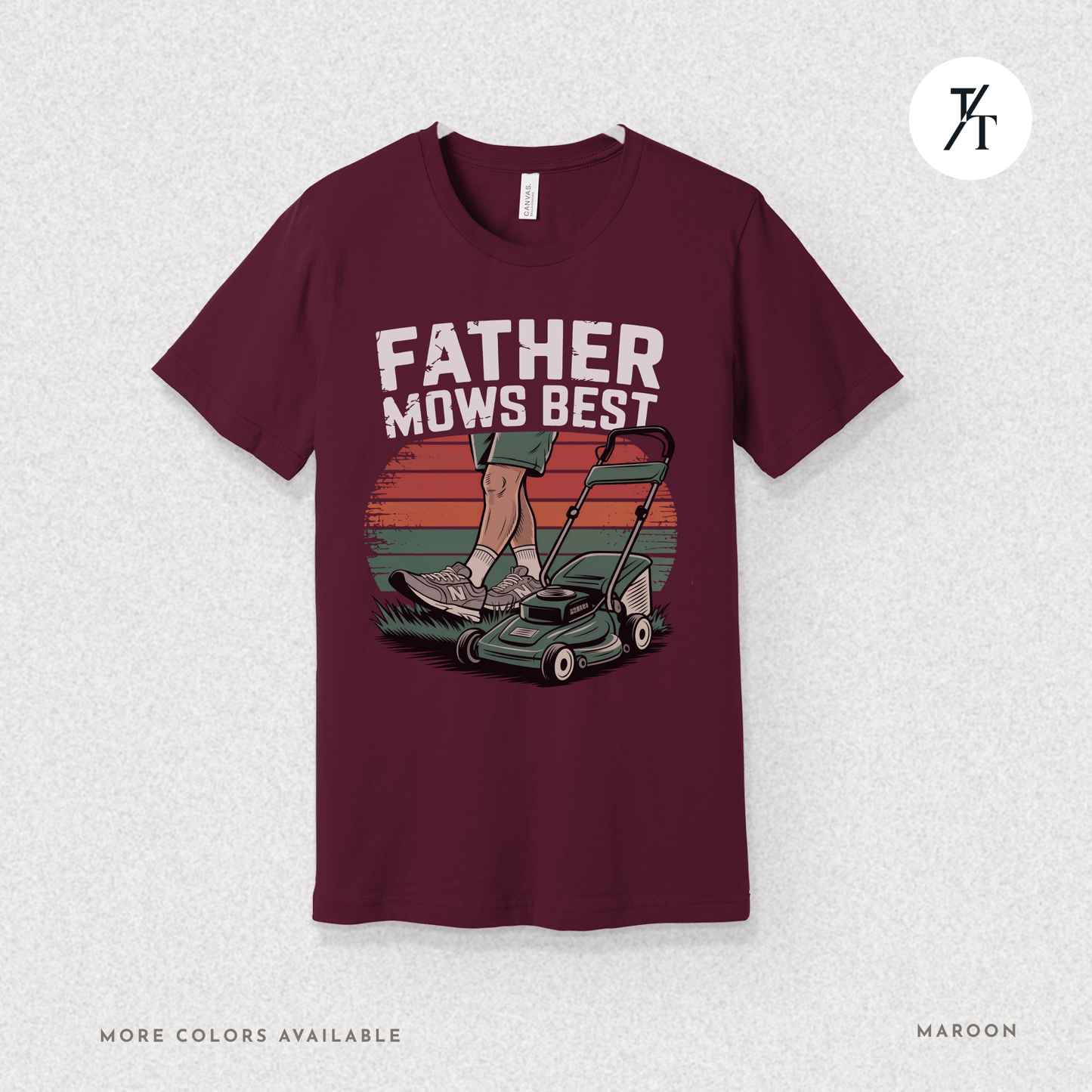 'Father Mows Best' Funny Father's Day Dad's Graphic Tee
