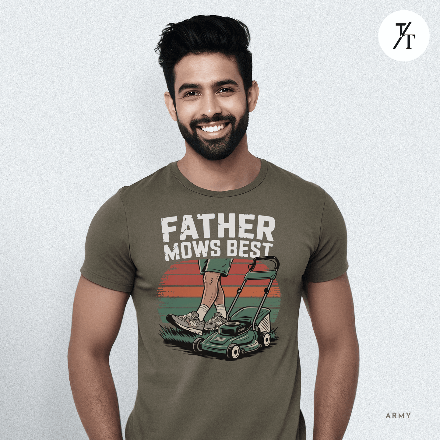 'Father Mows Best' Funny Father's Day Dad's Graphic Tee