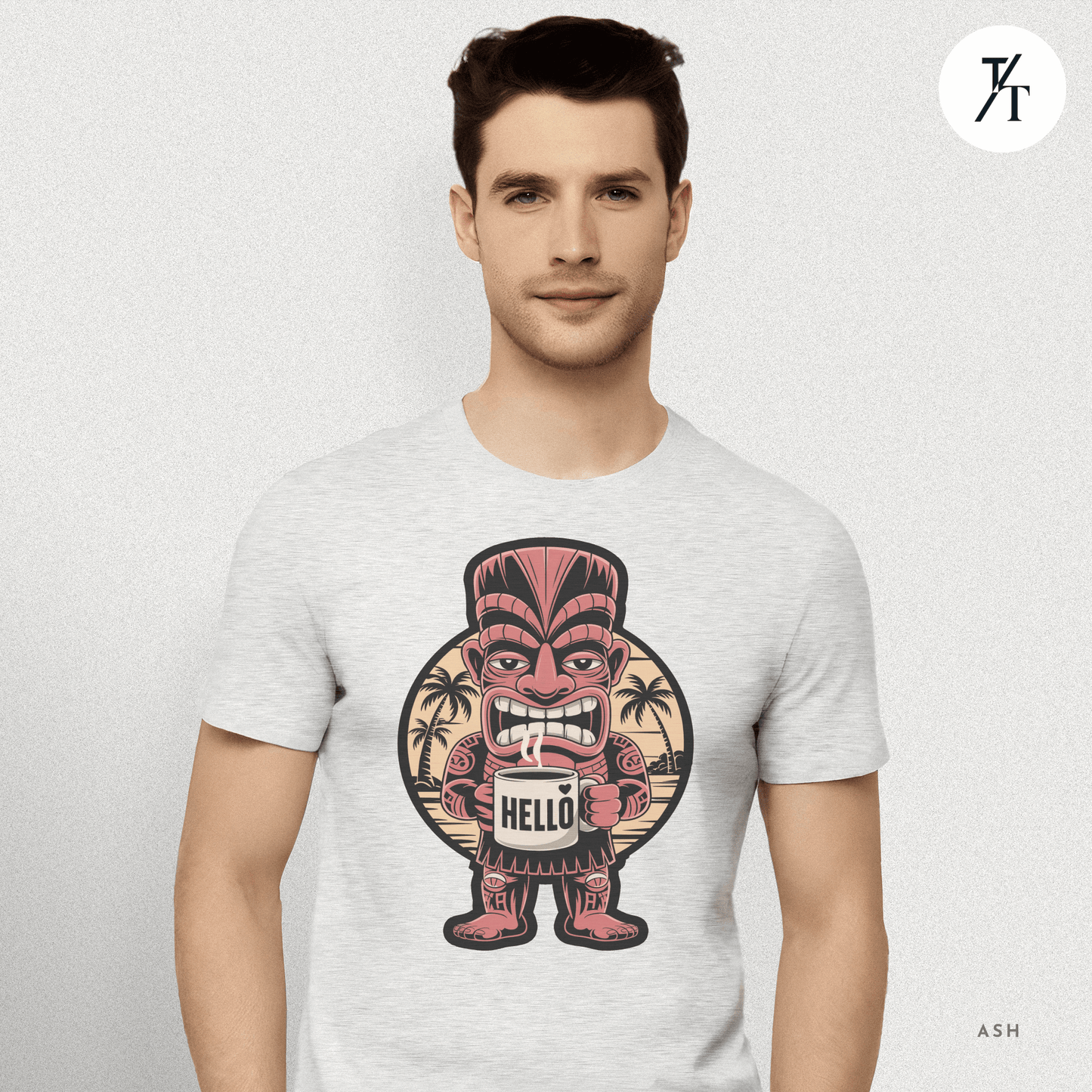 Tiki Coffee Warrior Tee – Bold Retro Island Vibes Graphic Shirt