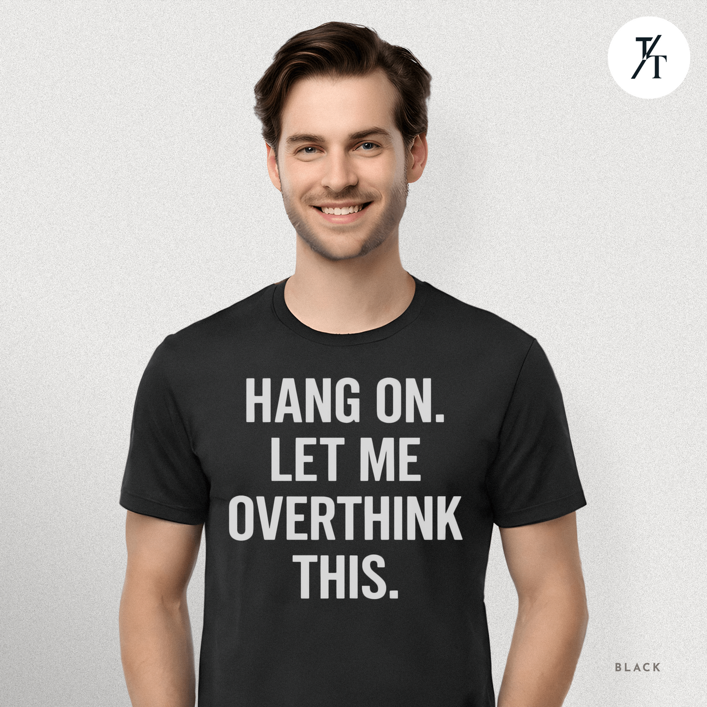 "Hang On, Let Me Overthink This" Overthink Club Tee – Funny Introvert Mental Health Shirt