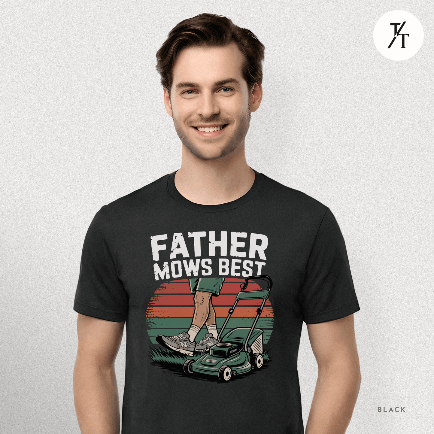 'Father Mows Best' Funny Father's Day Dad's Graphic Tee
