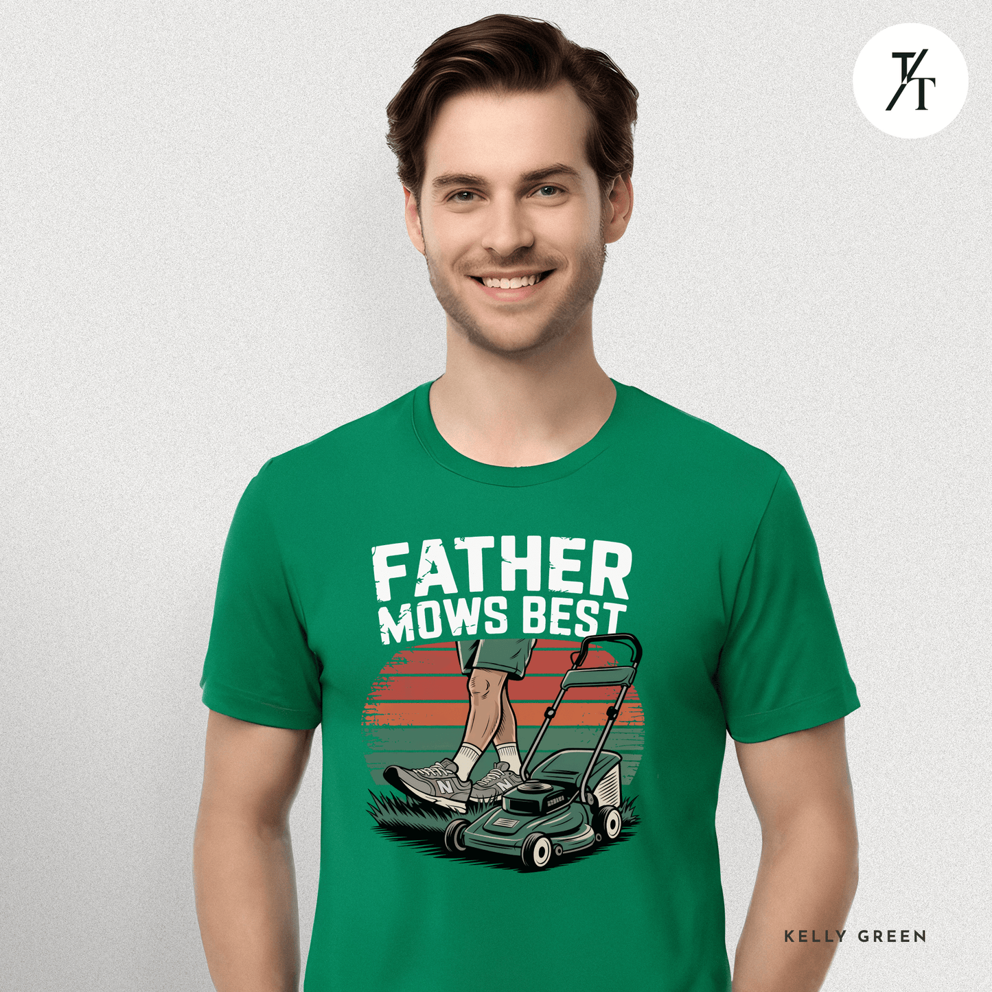 'Father Mows Best' Funny Father's Day Dad's Graphic Tee
