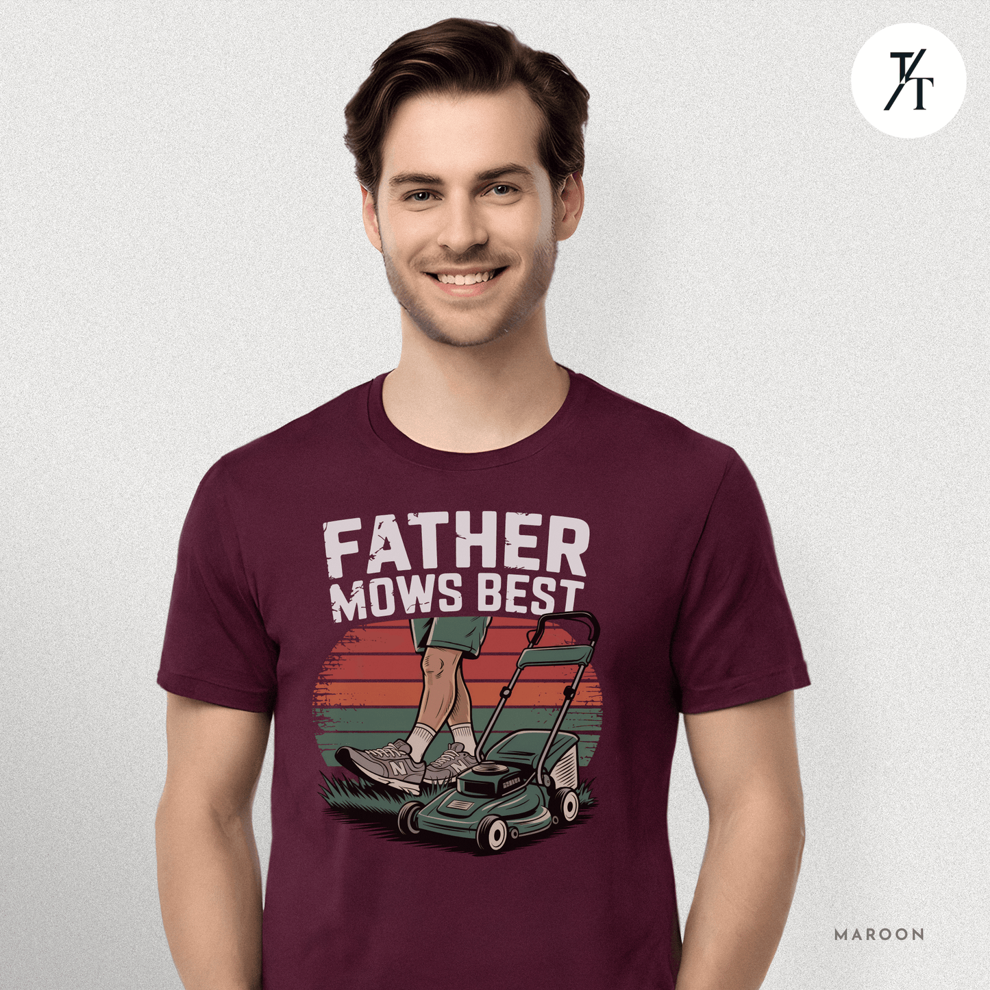 'Father Mows Best' Funny Father's Day Dad's Graphic Tee