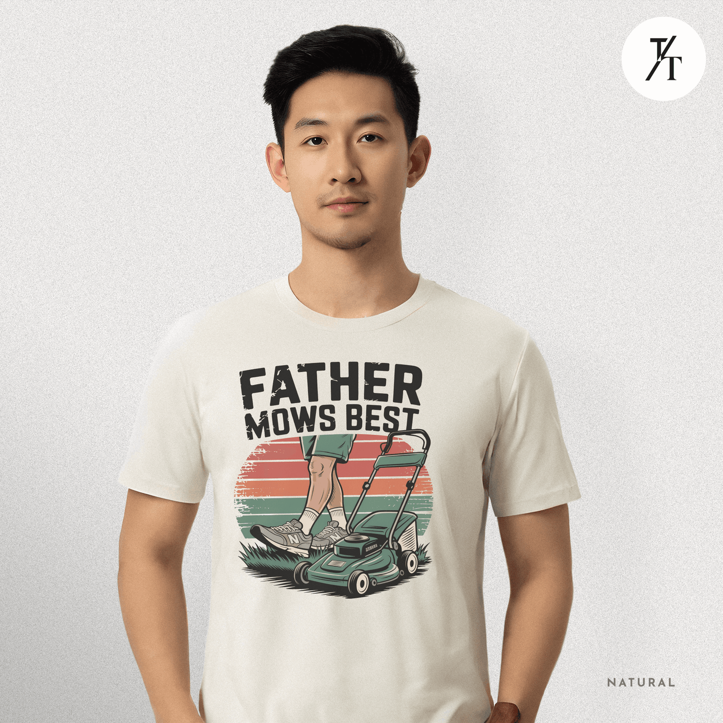 'Father Mows Best' Funny Father's Day Dad's Graphic Tee