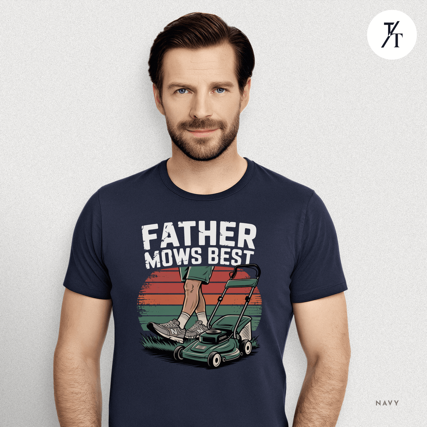 'Father Mows Best' Funny Father's Day Dad's Graphic Tee