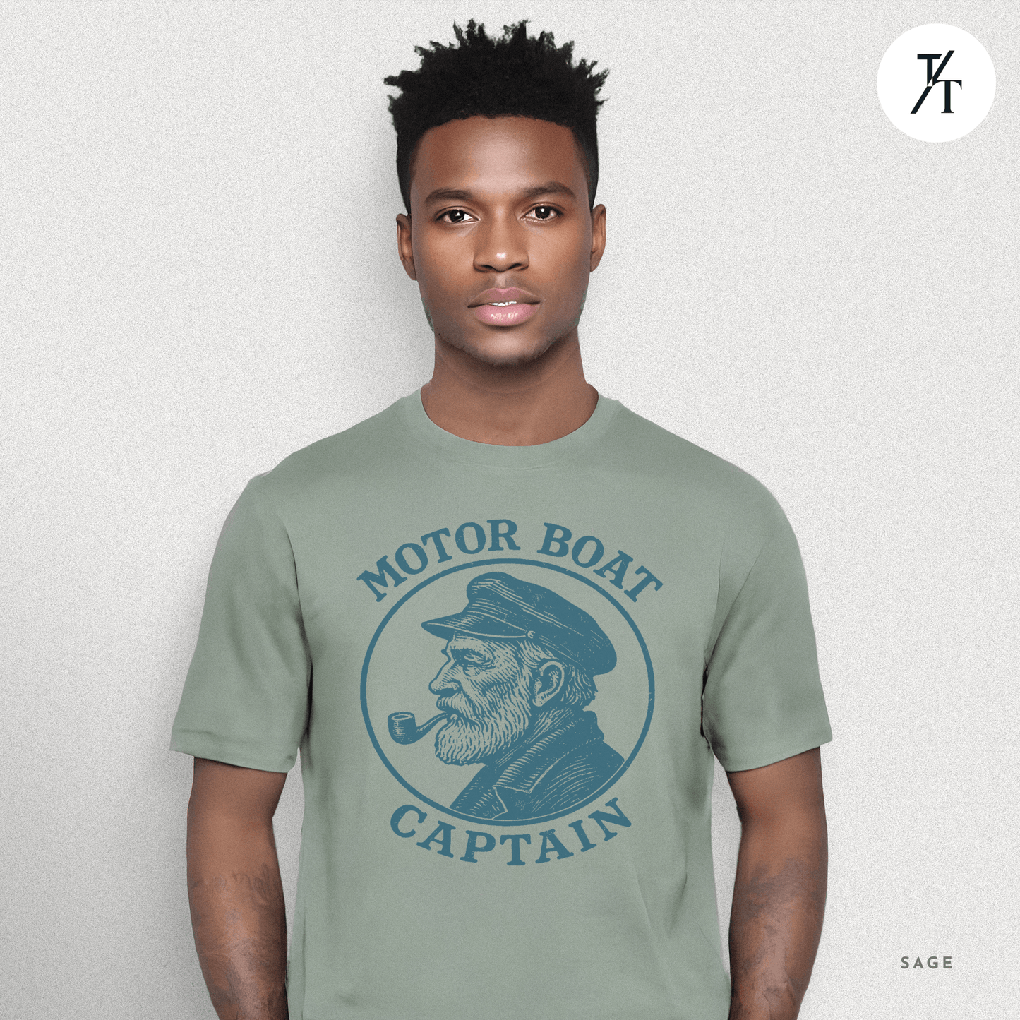Funny Men's Parody "Motor Boat Captain" Nautical Retro Vintage Humor T-Shirt